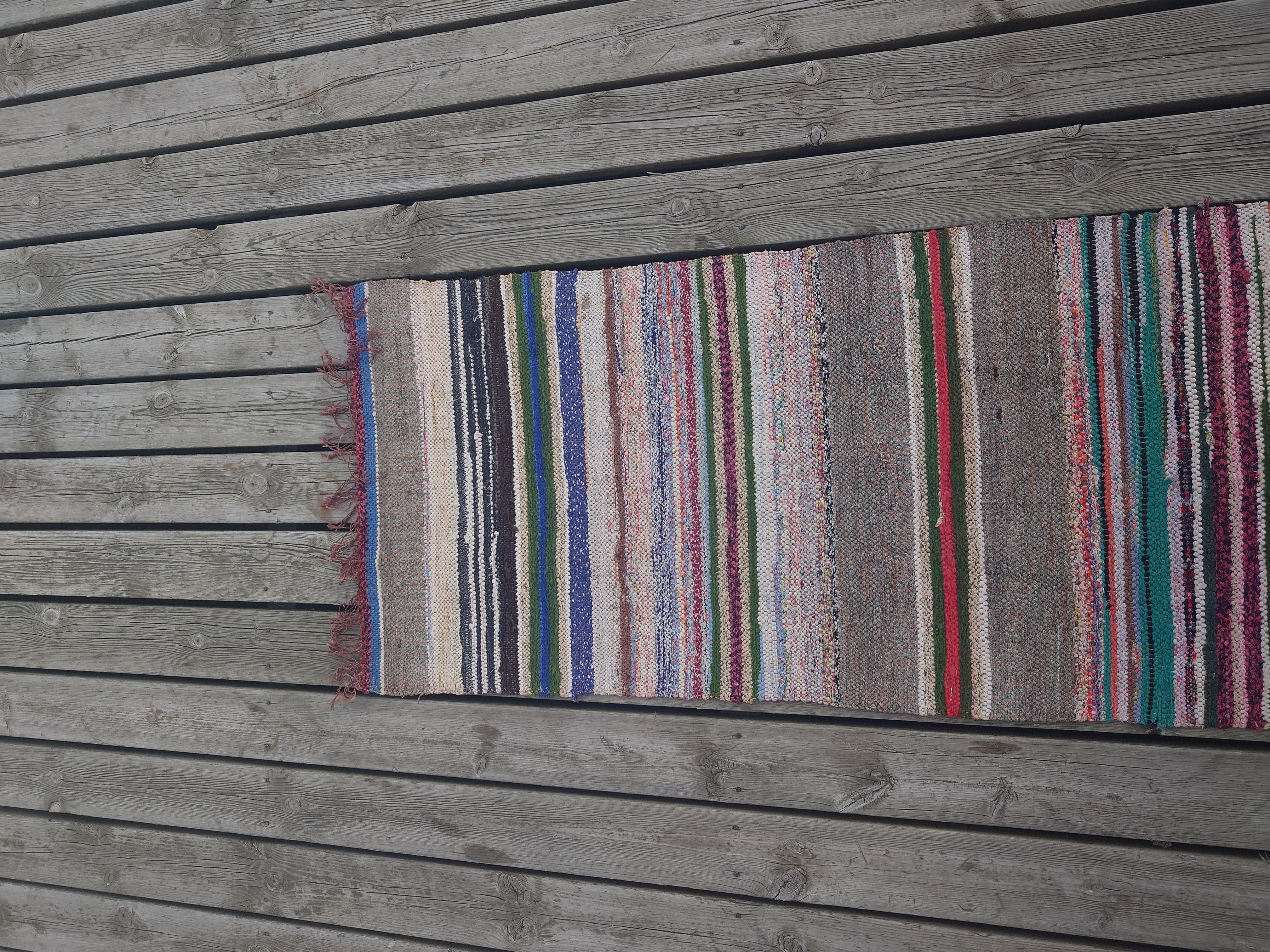 Long Swedish Rag rug For Sale 11