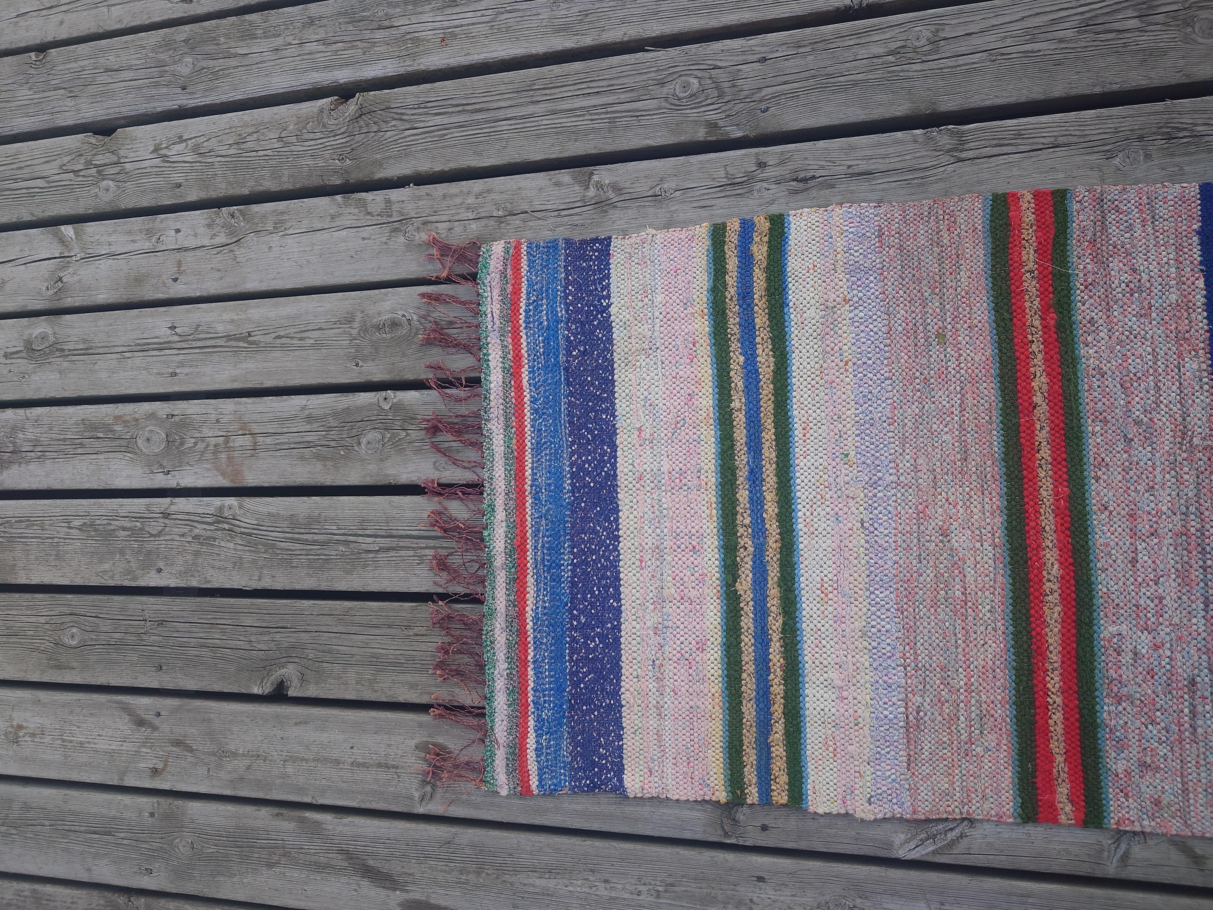 Long Swedish Rag rug For Sale 2