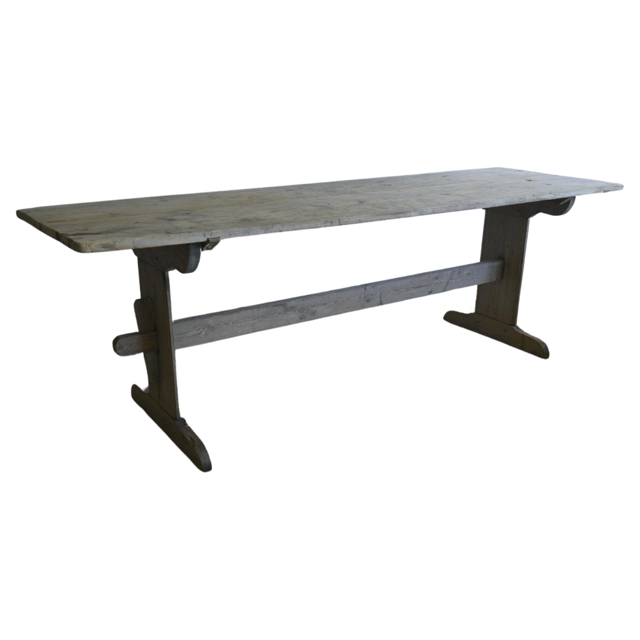 Long Swedish Trestle Table ca 1780 For Sale