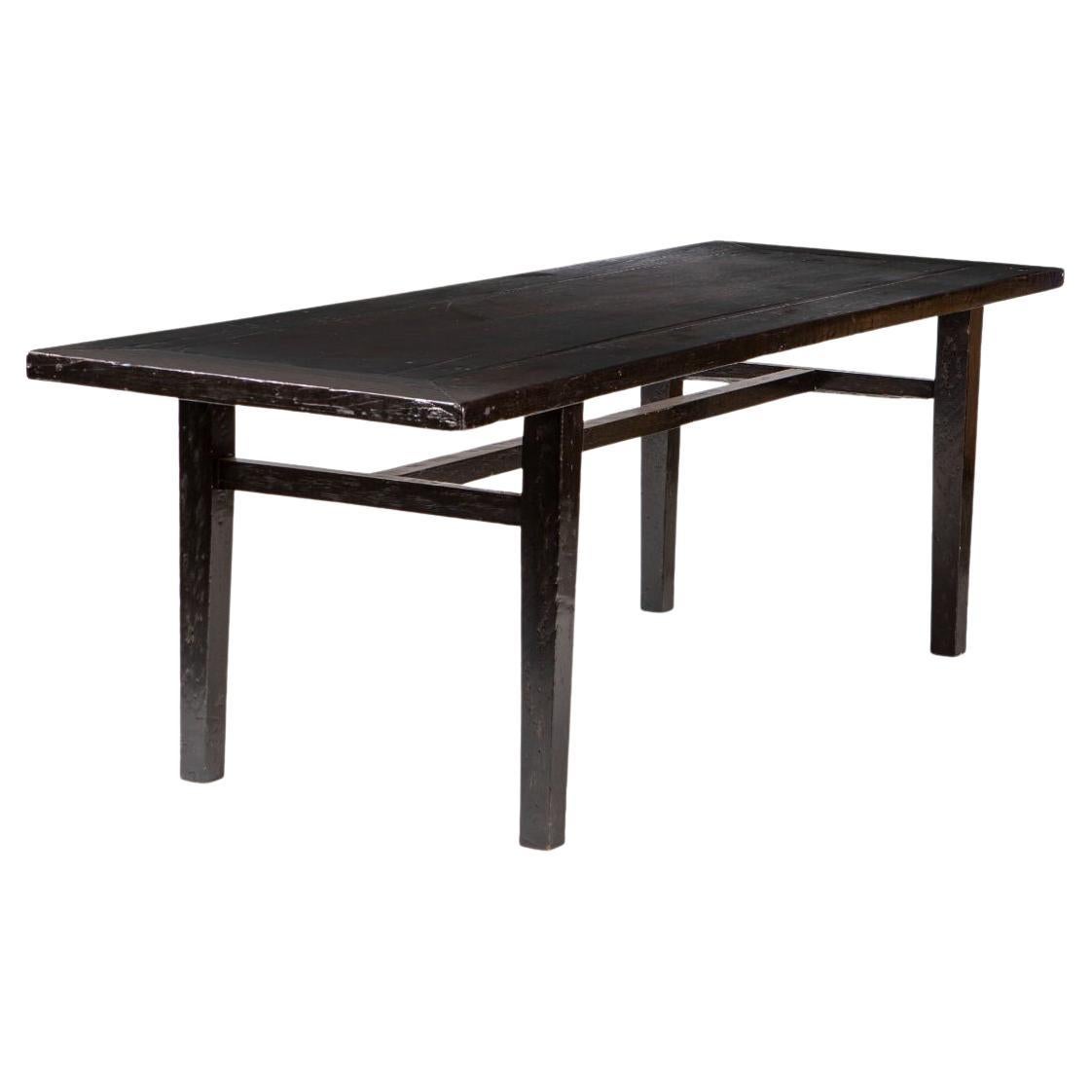 Long table in black-painted molave hardwood, Philippines, circa 1880.