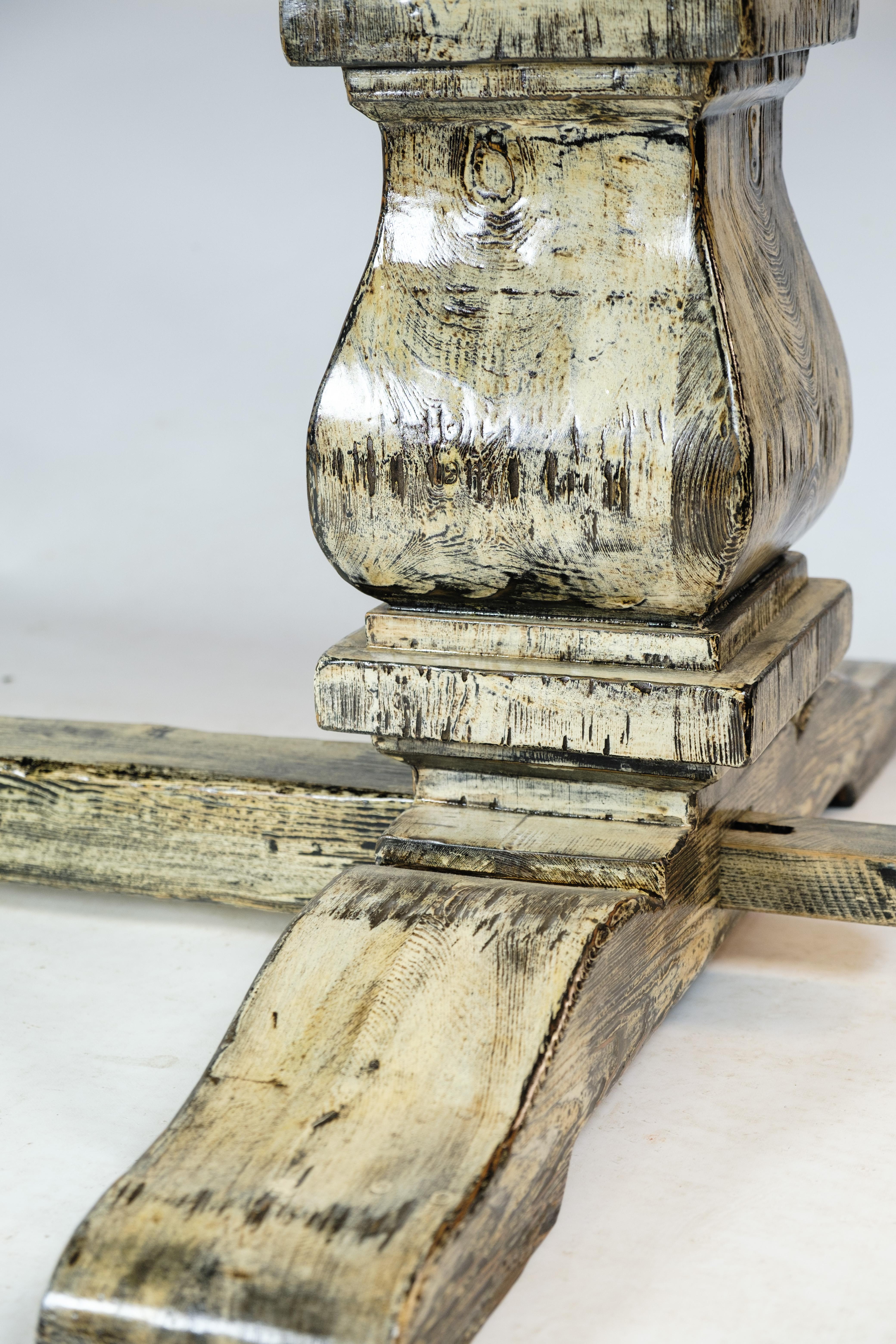 Long Table on Column with original condition & patina from 1920s For Sale 3