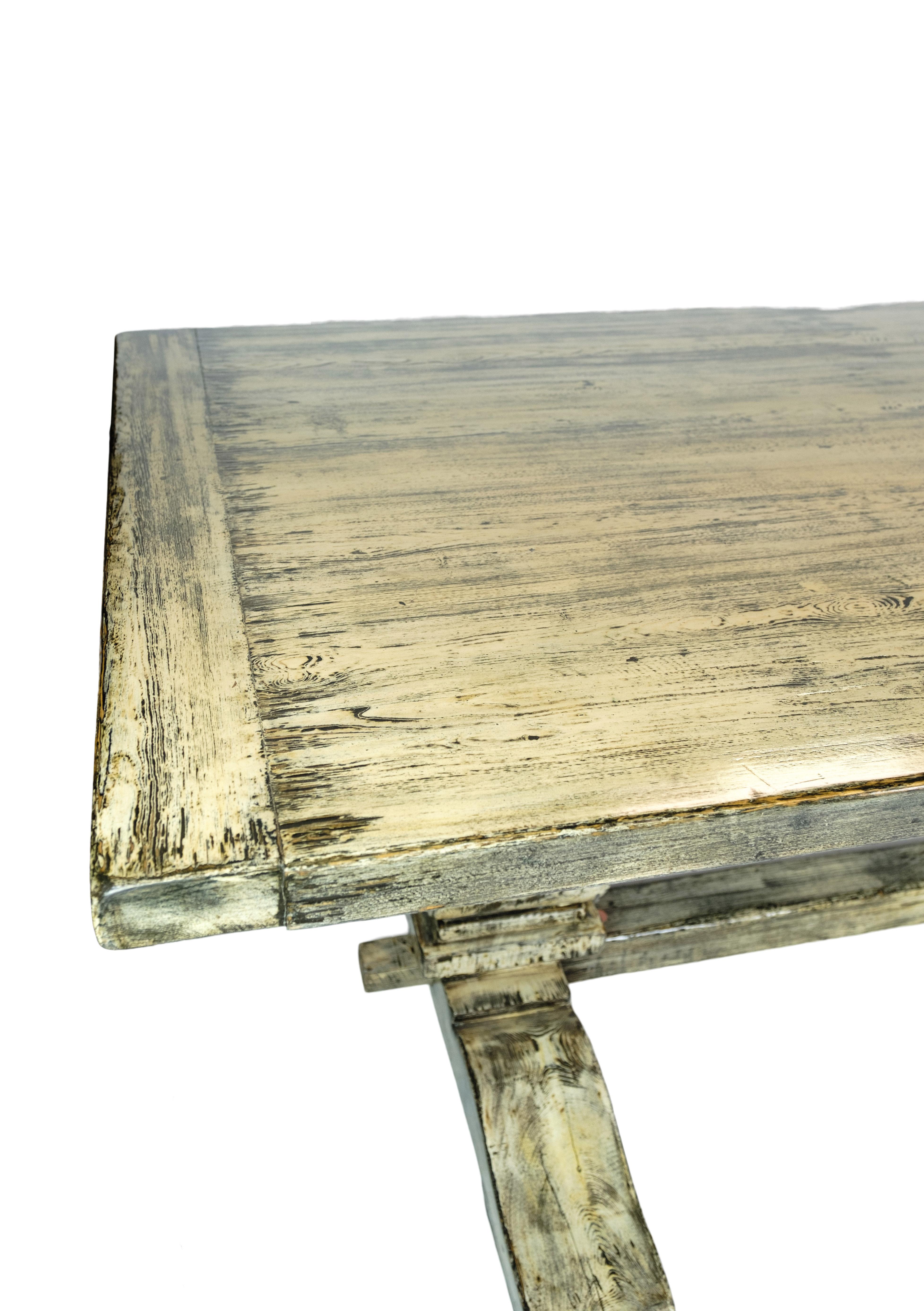 Langer Tisch auf Säulenplatte, Originalfarbe, 1920 (Sonstiges) im Angebot