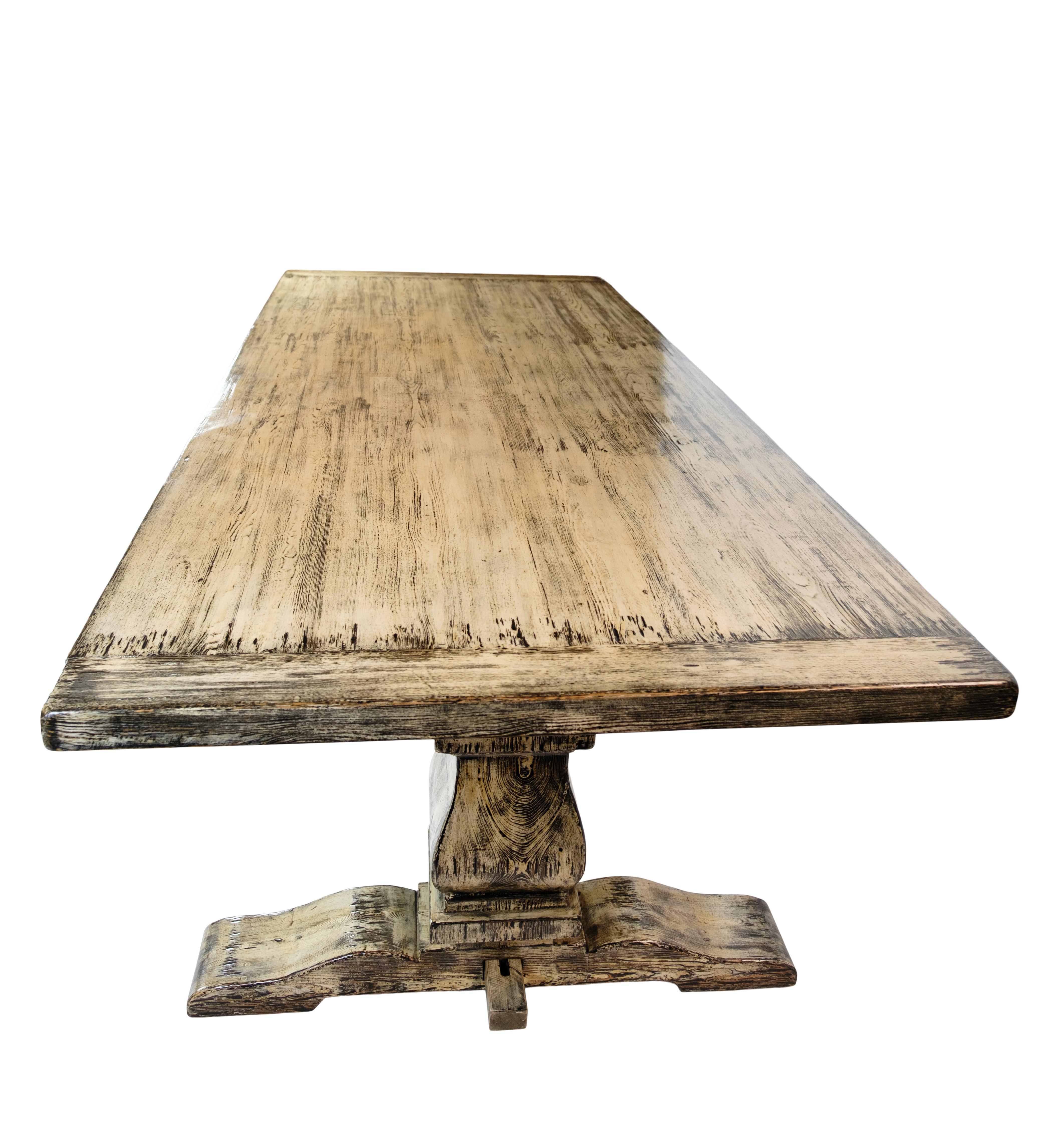 Chinese Long Table on Column, Original Colour, 1920 For Sale