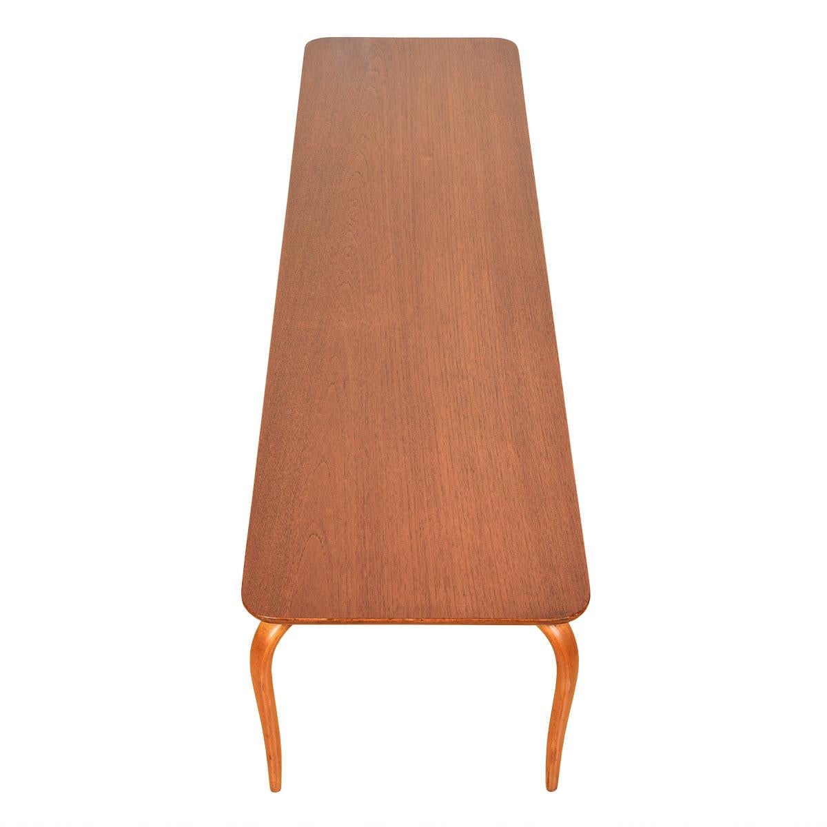 ‘Long Table’ Swedish Modern Organic-Leg Coffee Table by Bruno Mathsson, 1950’s

Additional information:
Material: Teak
Featured at Kensington:
A long and low coffee table that is less like a table and more like a sculpture.
Thin and narrow