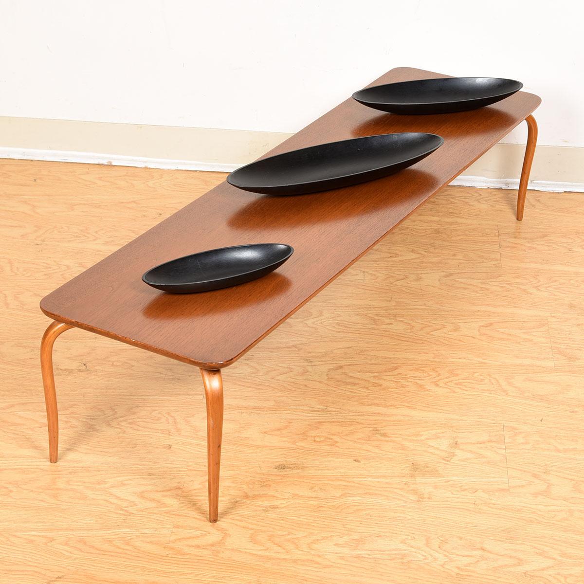 Teak ‘Long Table’ Swedish Modern Organic-Leg Coffee Table by Bruno Mathsson, 1950s For Sale