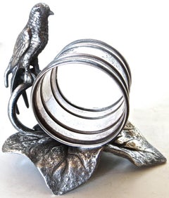 "Long Tailed Bird" Silver Plate Victorian Napkin Ring American, circa 1885