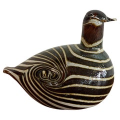 Long Tailed Duck Art Glass Sculpture by Oiva Toikka for Nuutajarvi of Finland