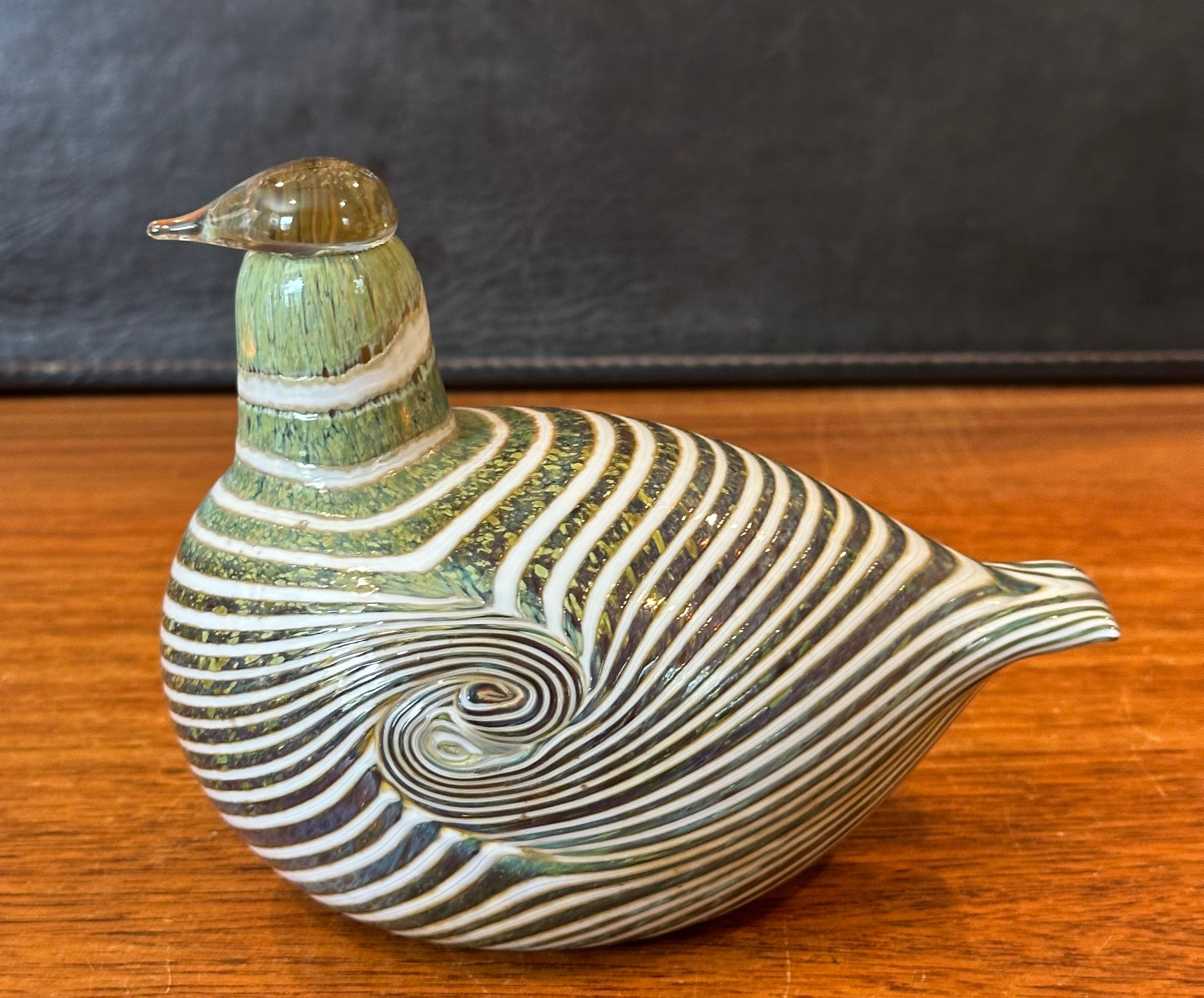 Pato de cola larga Escultura de vidrio artístico de Oiva Toikka / Nuutajarvi de Finlandia 4