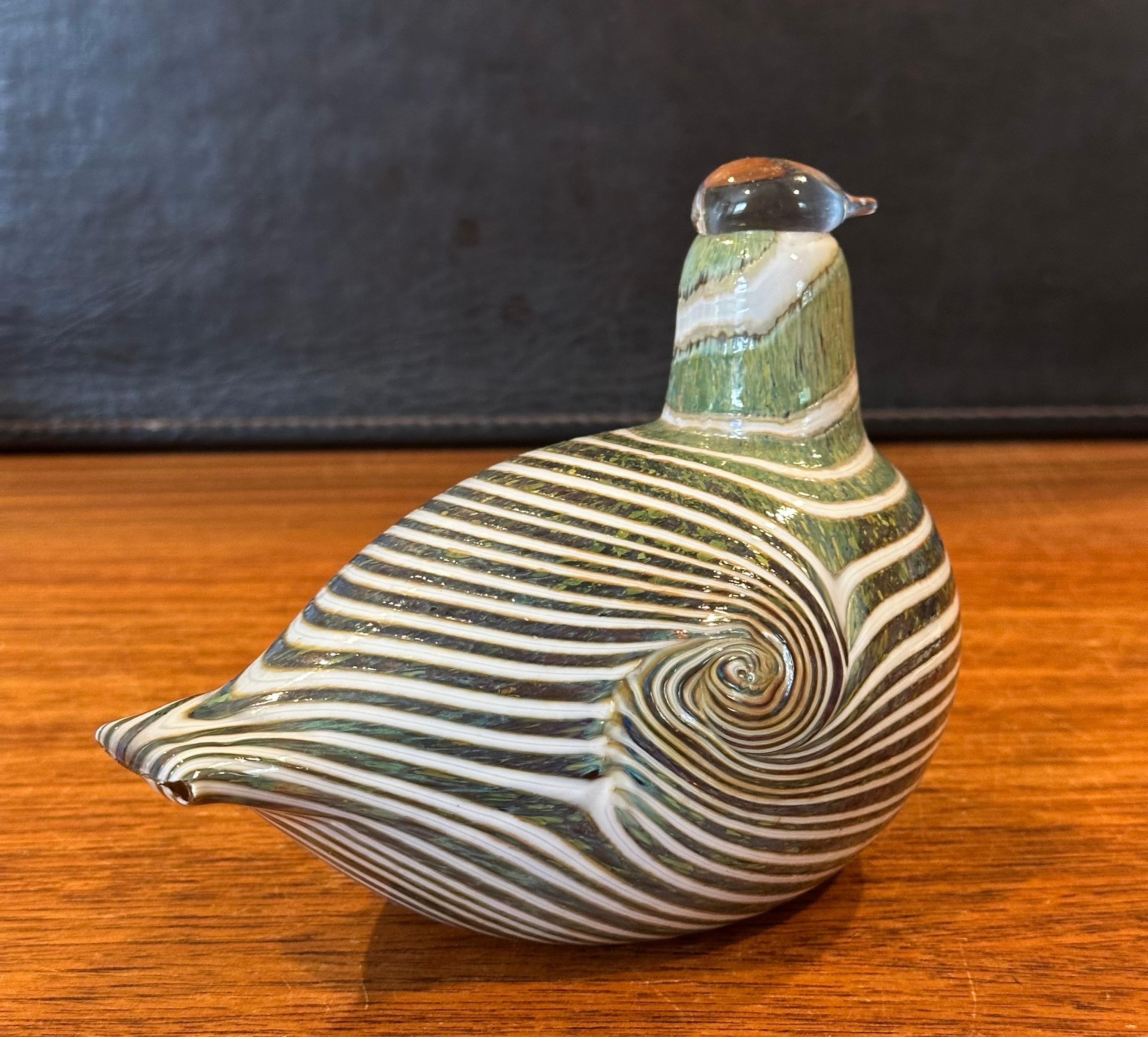 Pato de cola larga Escultura de vidrio artístico de Oiva Toikka / Nuutajarvi de Finlandia 5