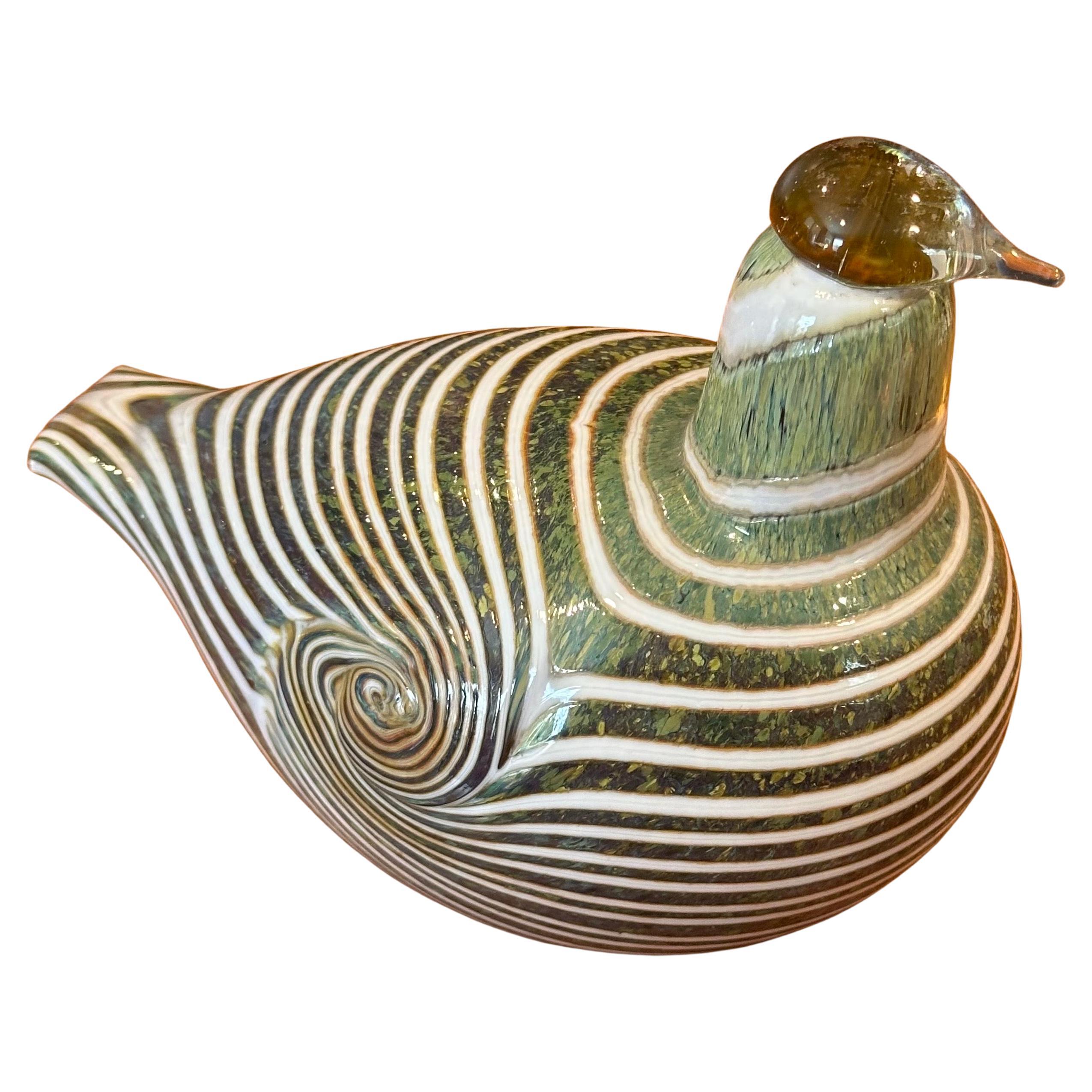Pato de cola larga Escultura de vidrio artístico de Oiva Toikka / Nuutajarvi de Finlandia 12