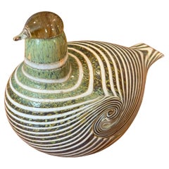 Long Tailed Duck Art Glass Sculpture by Oiva Toikka / Nuutajarvi of Finland