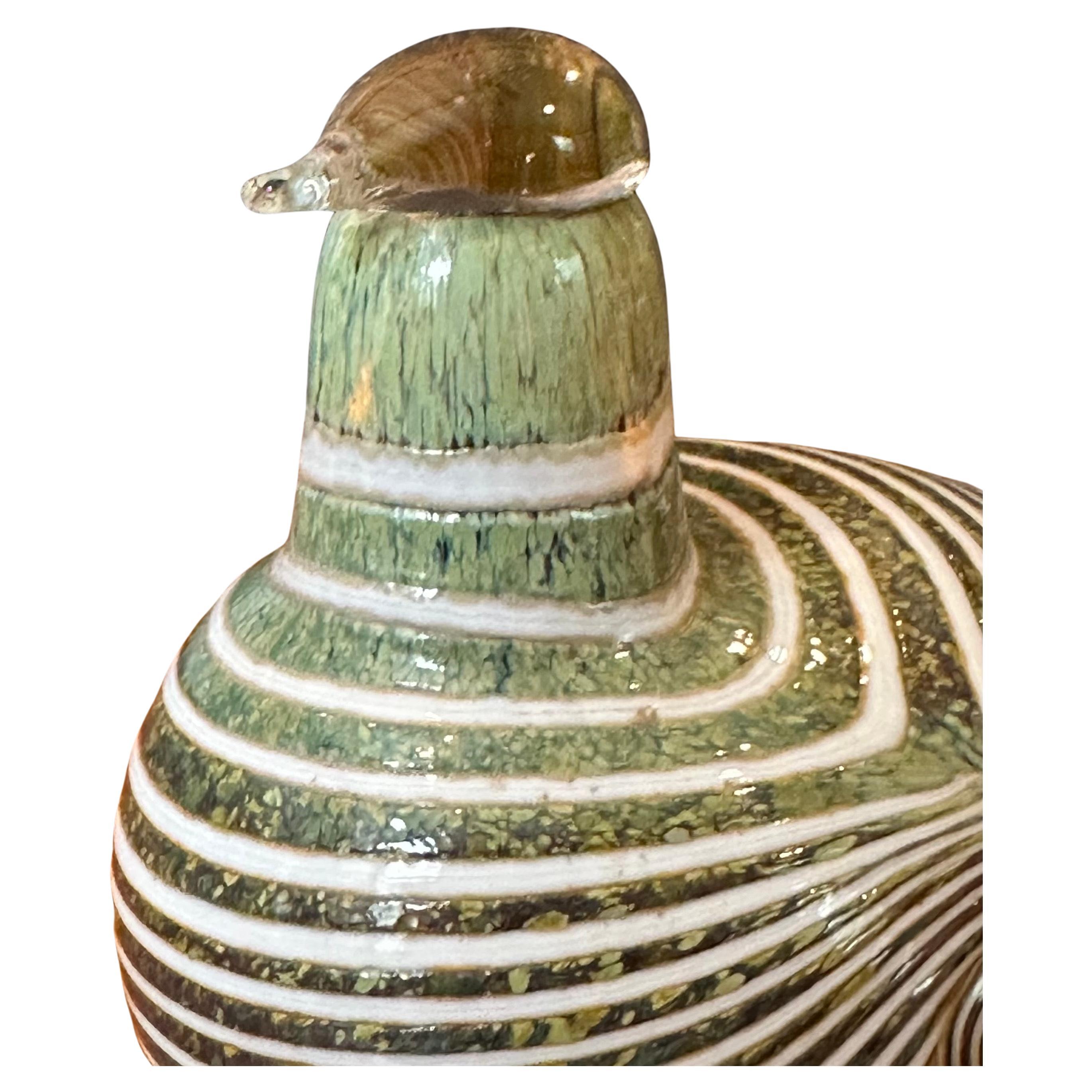Pato de cola larga Escultura de vidrio artístico de Oiva Toikka / Nuutajarvi de Finlandia Finlandés