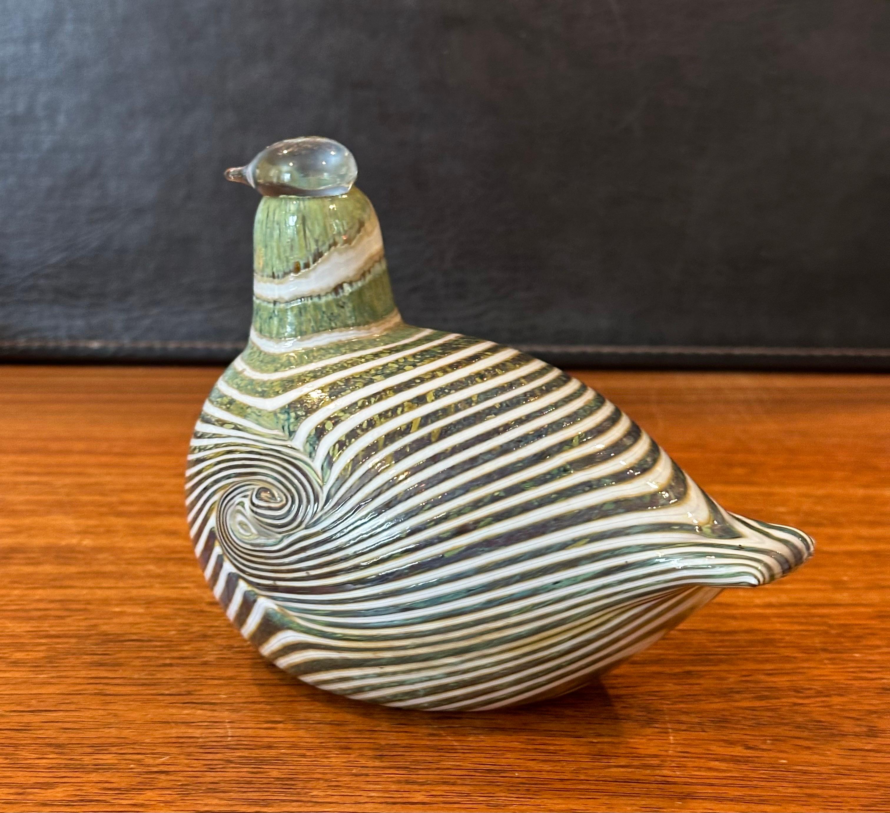 Pato de cola larga Escultura de vidrio artístico de Oiva Toikka / Nuutajarvi de Finlandia en Bueno Estado en San Diego, CA