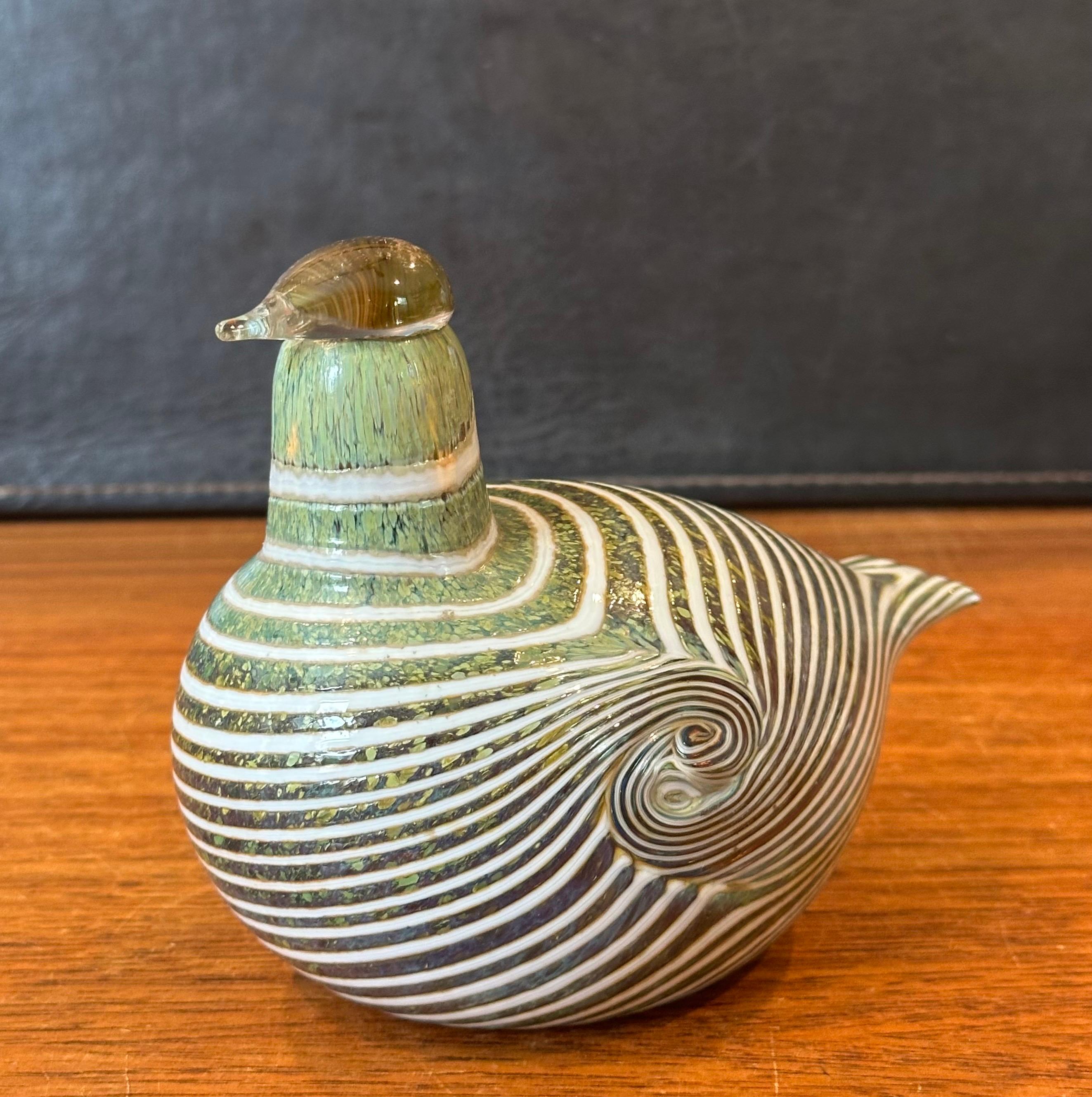 Pato de cola larga Escultura de vidrio artístico de Oiva Toikka / Nuutajarvi de Finlandia 2