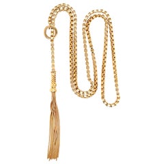 Lange verstellbare Quaste 14 Karat Gelbgold 13,4 Gramm
