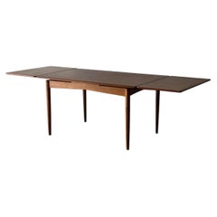 Long Teak Extendable Dining Table with Two Pull-Out Leaves Danish Vintage 1960s