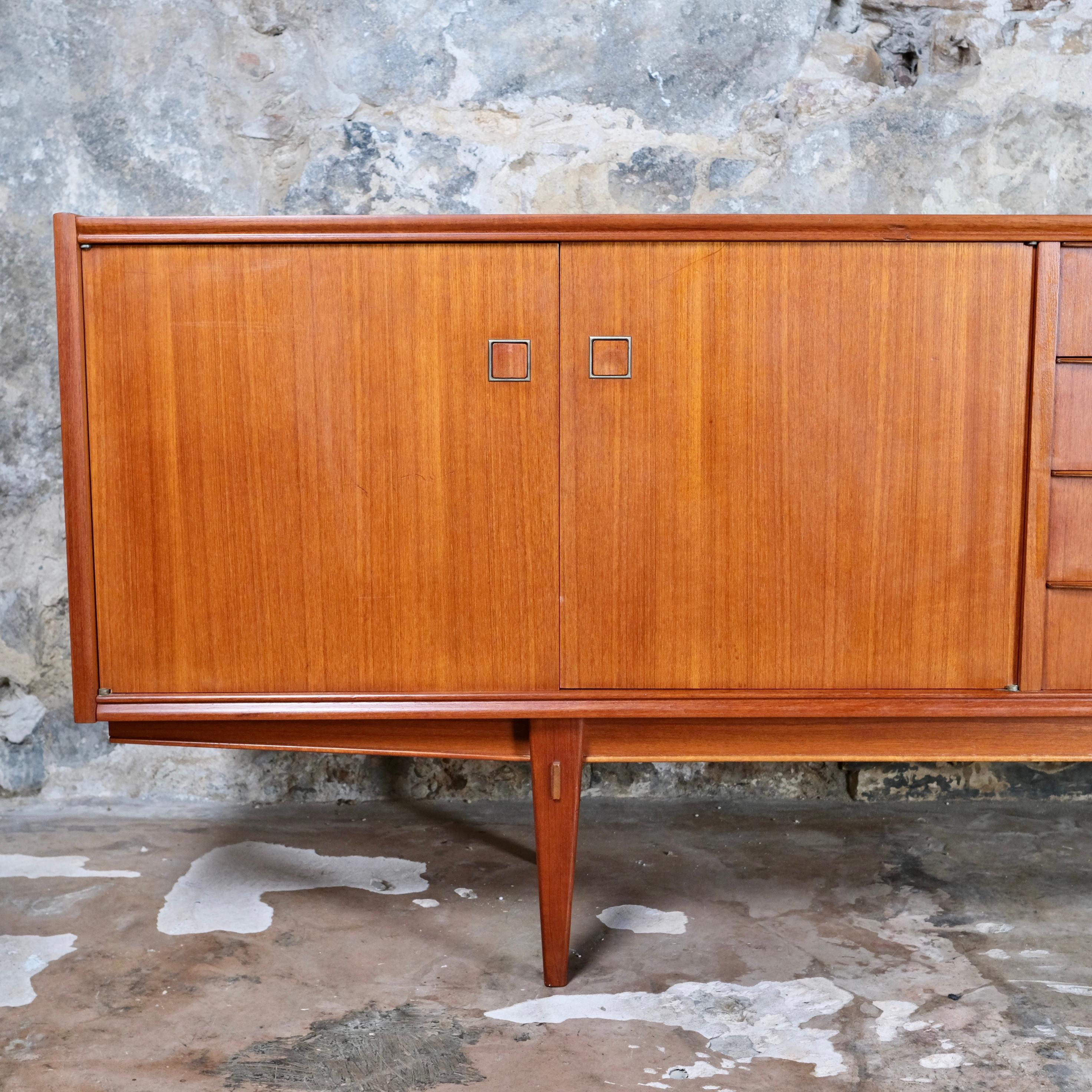 Long teak sideboard by Arnaud Editor, made in France, 1960s 2