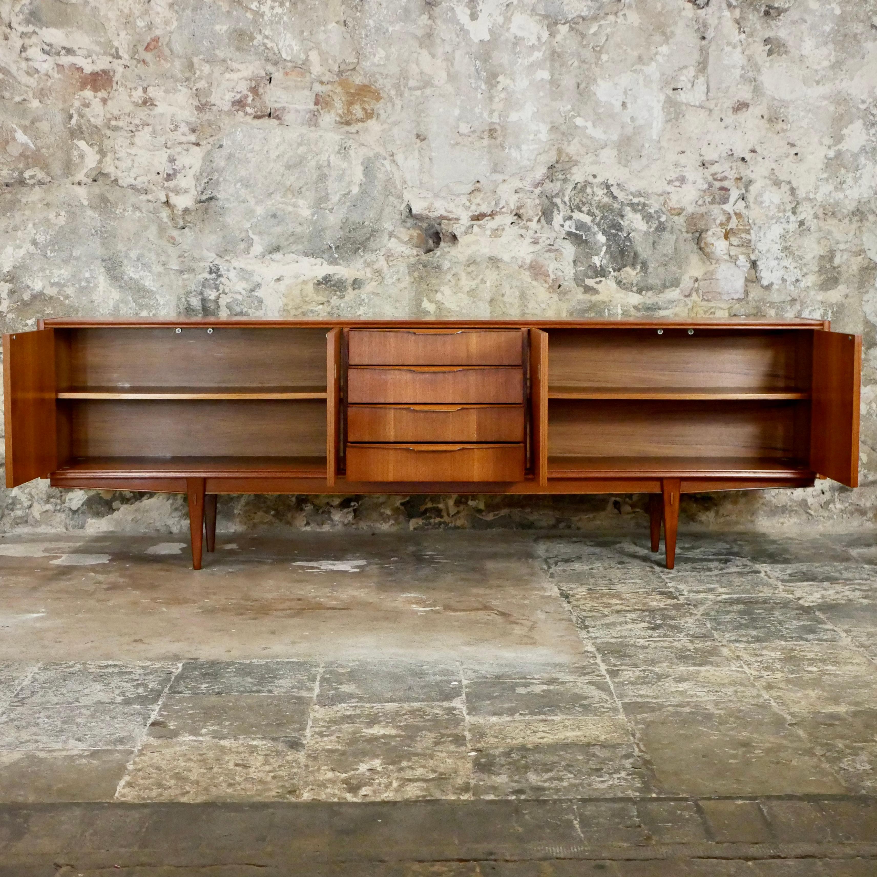 French Long teak sideboard by Arnaud Editor, made in France, 1960s