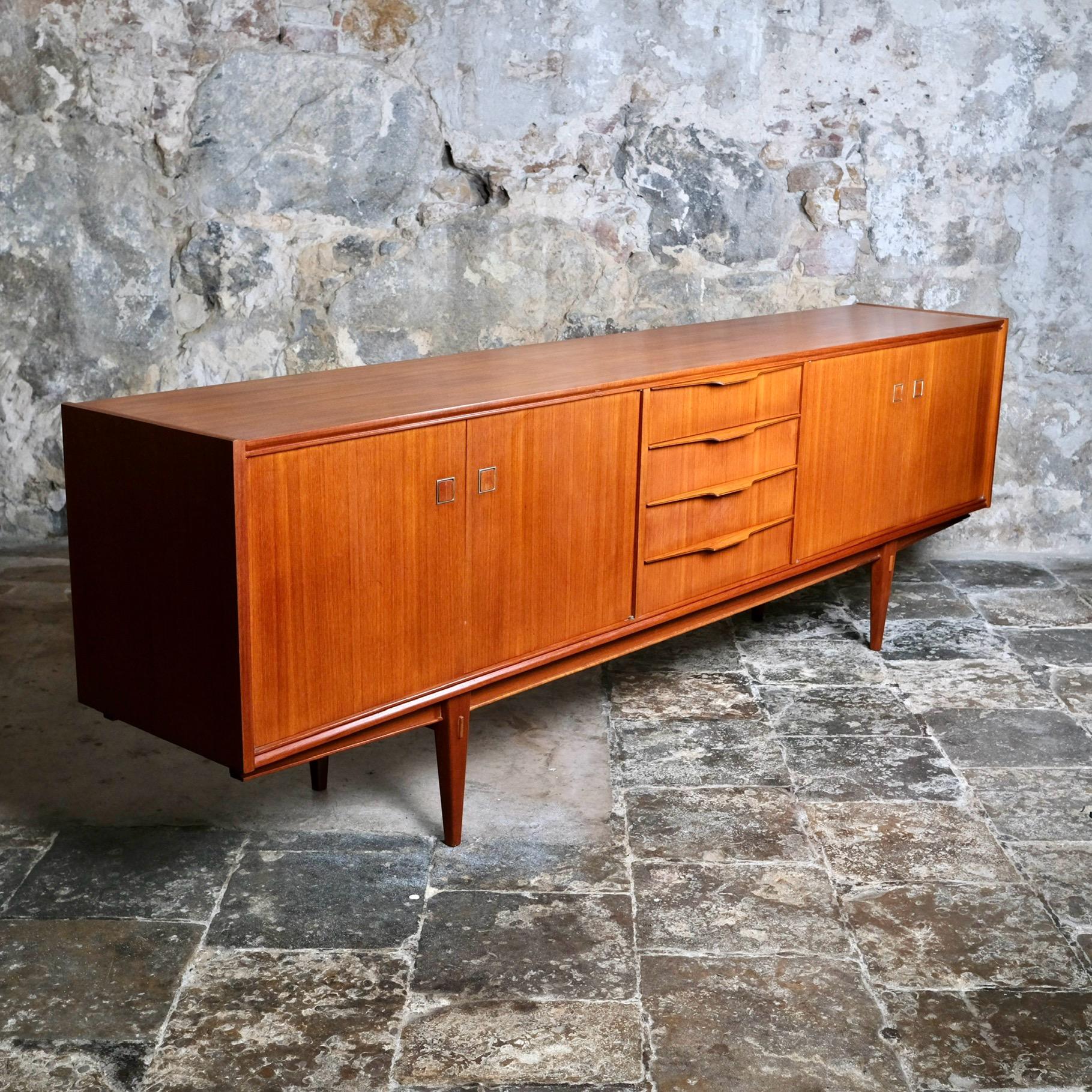 Mid-20th Century Long teak sideboard by Arnaud Editor, made in France, 1960s