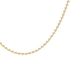 Long Thin Ball Bead Chain Necklace, 14K Yellow Gold, Length 30 Inches