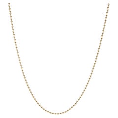 Long Thin Ball Bead Chain Necklace, 14K Yellow Gold, Length 30 Inches