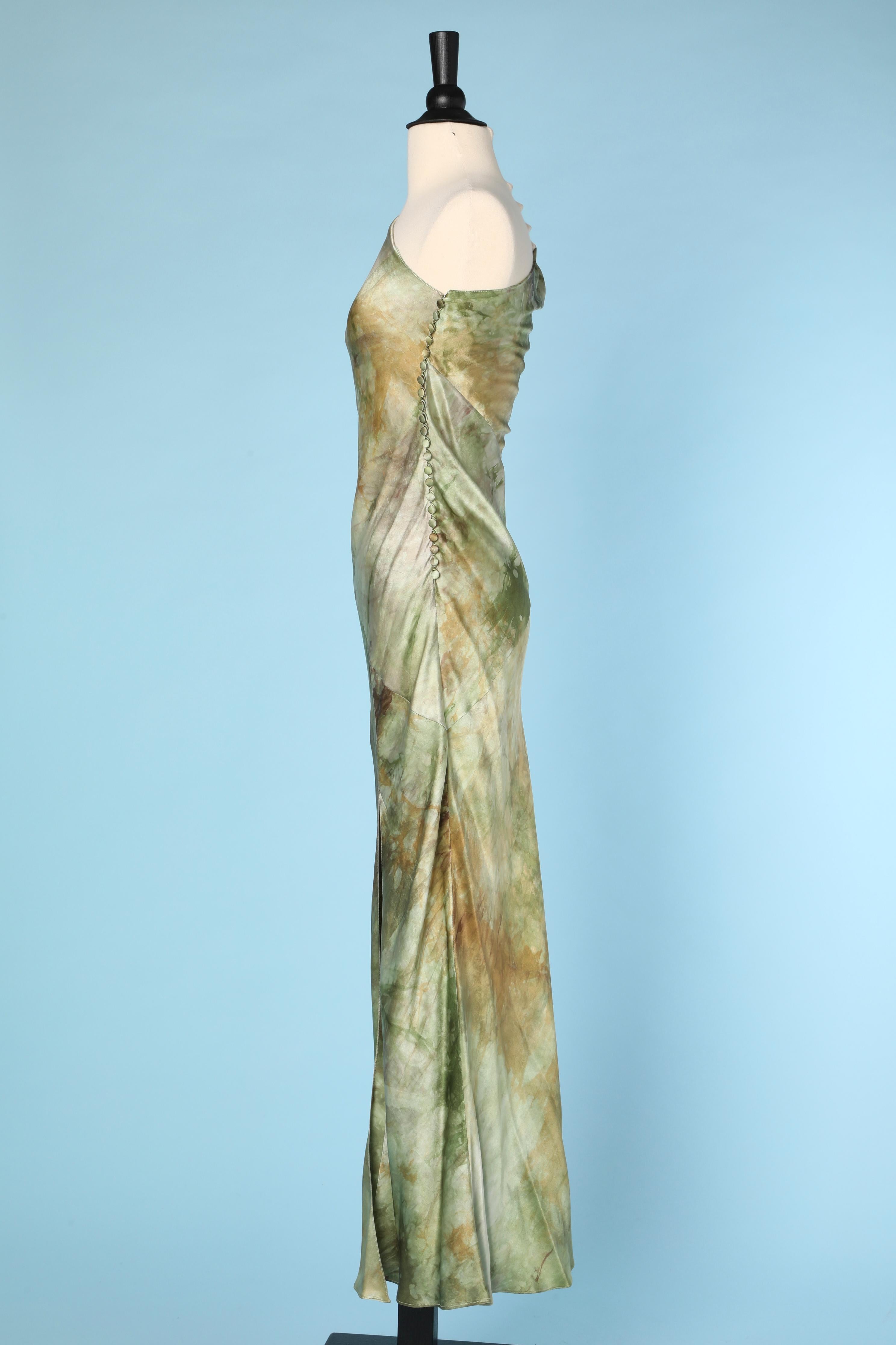 Long tie &dye asymmetrical evening dress J Galliano for Christian Dior  1
