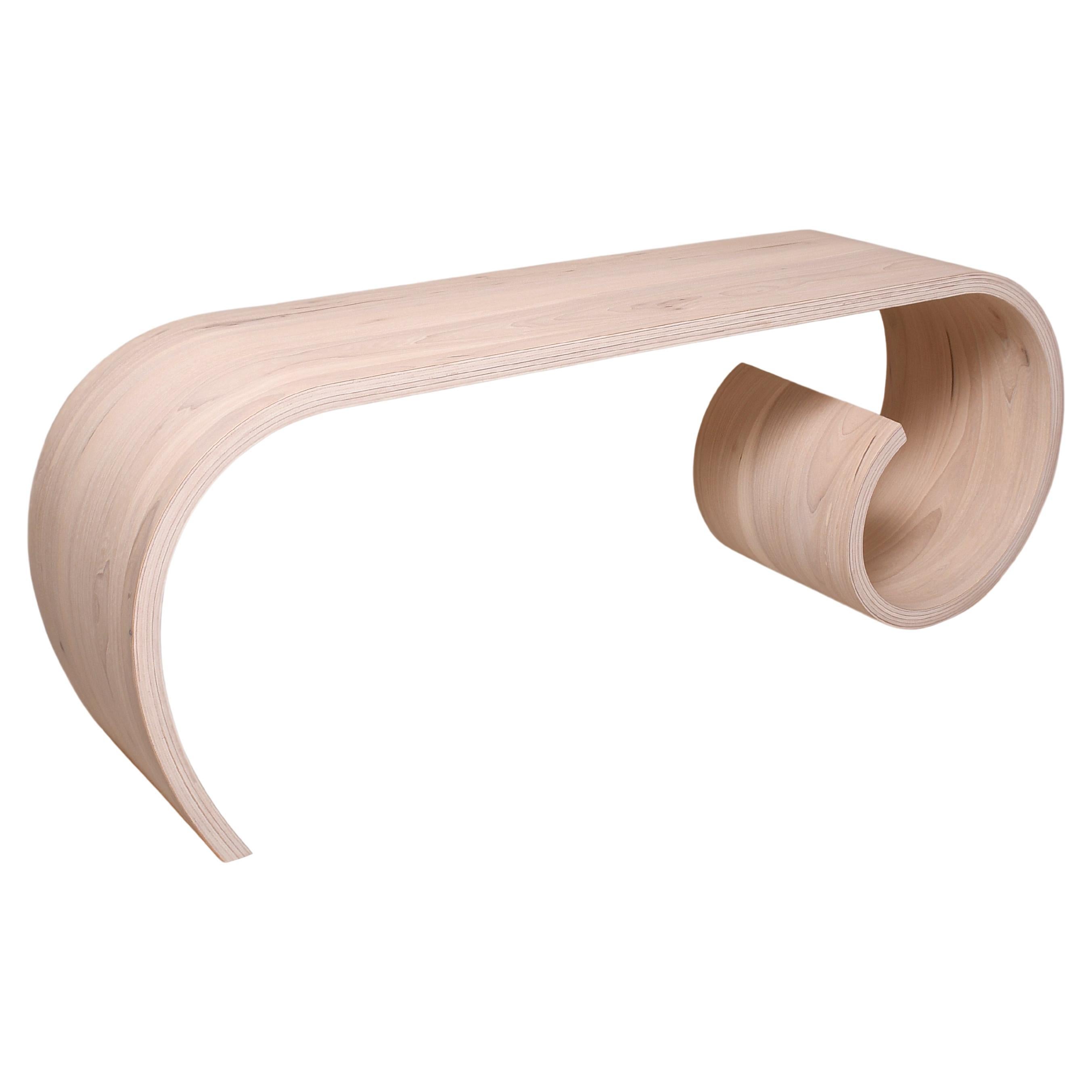 Long Toboggan Bench, in Elm white oiled, hand made