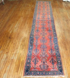 Zabihi Collection Long Traditional Antique Persian Sarouk Runner