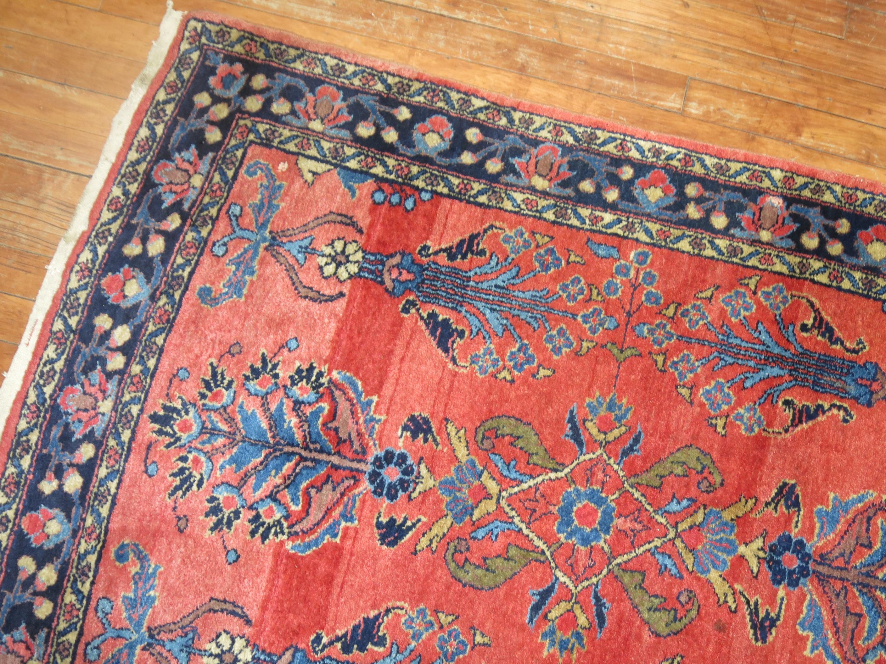 Long Traditional Antique Persian Sarouk Runner For Sale 1