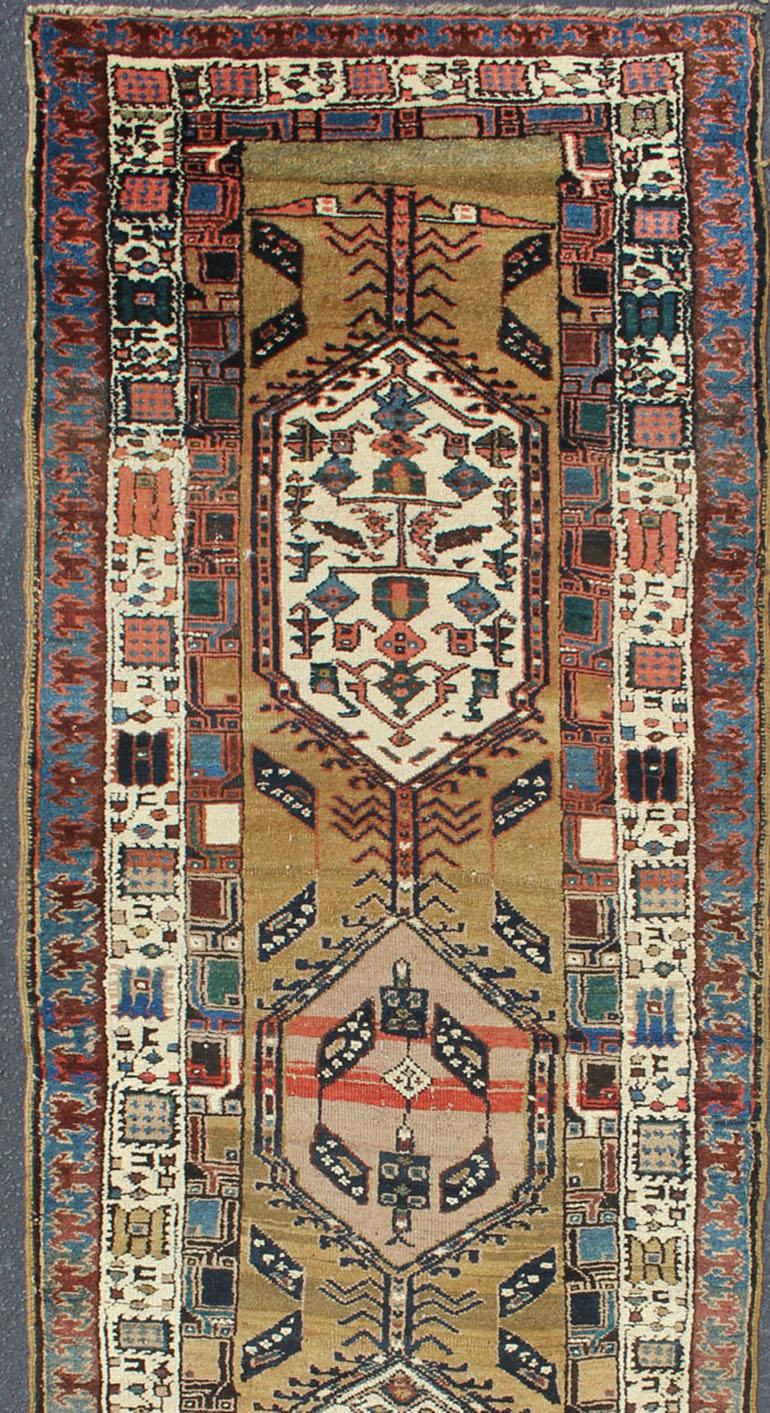 Hand-Knotted Long Tribal Persian Antique Serab Runner