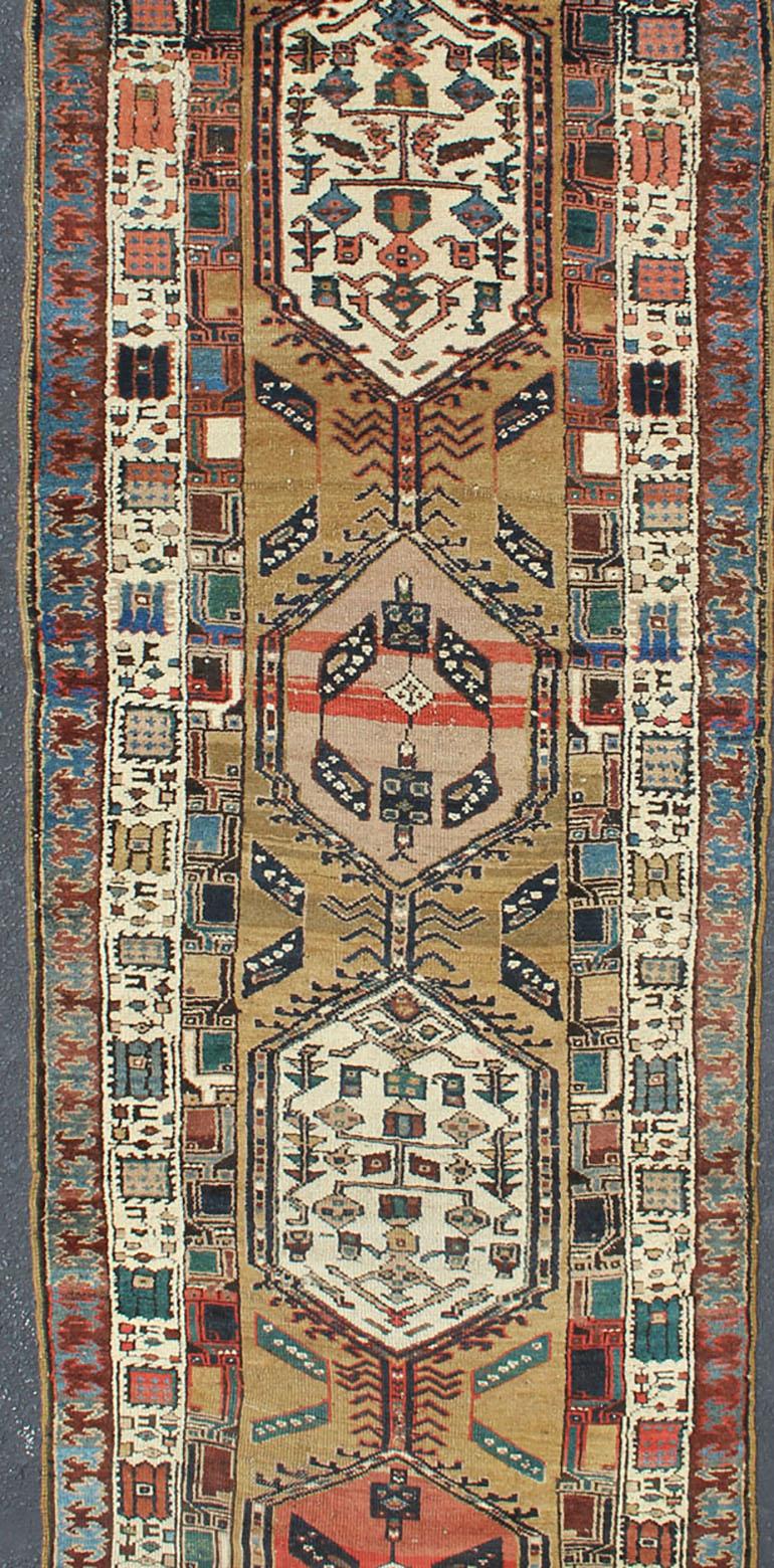 Early 20th Century Long Tribal Persian Antique Serab Runner