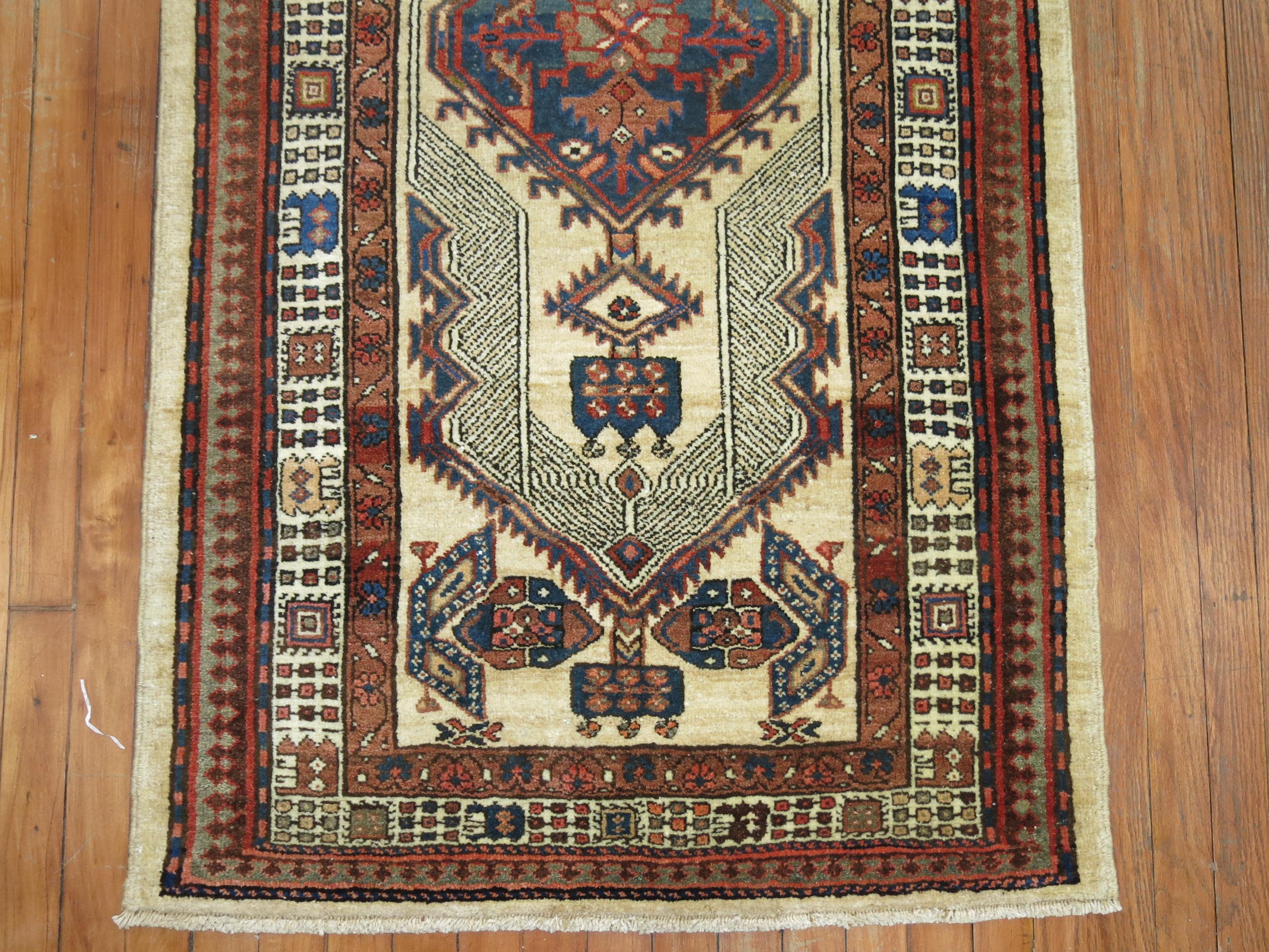 Wool Long Tribal Persian Antique Serab Runner For Sale
