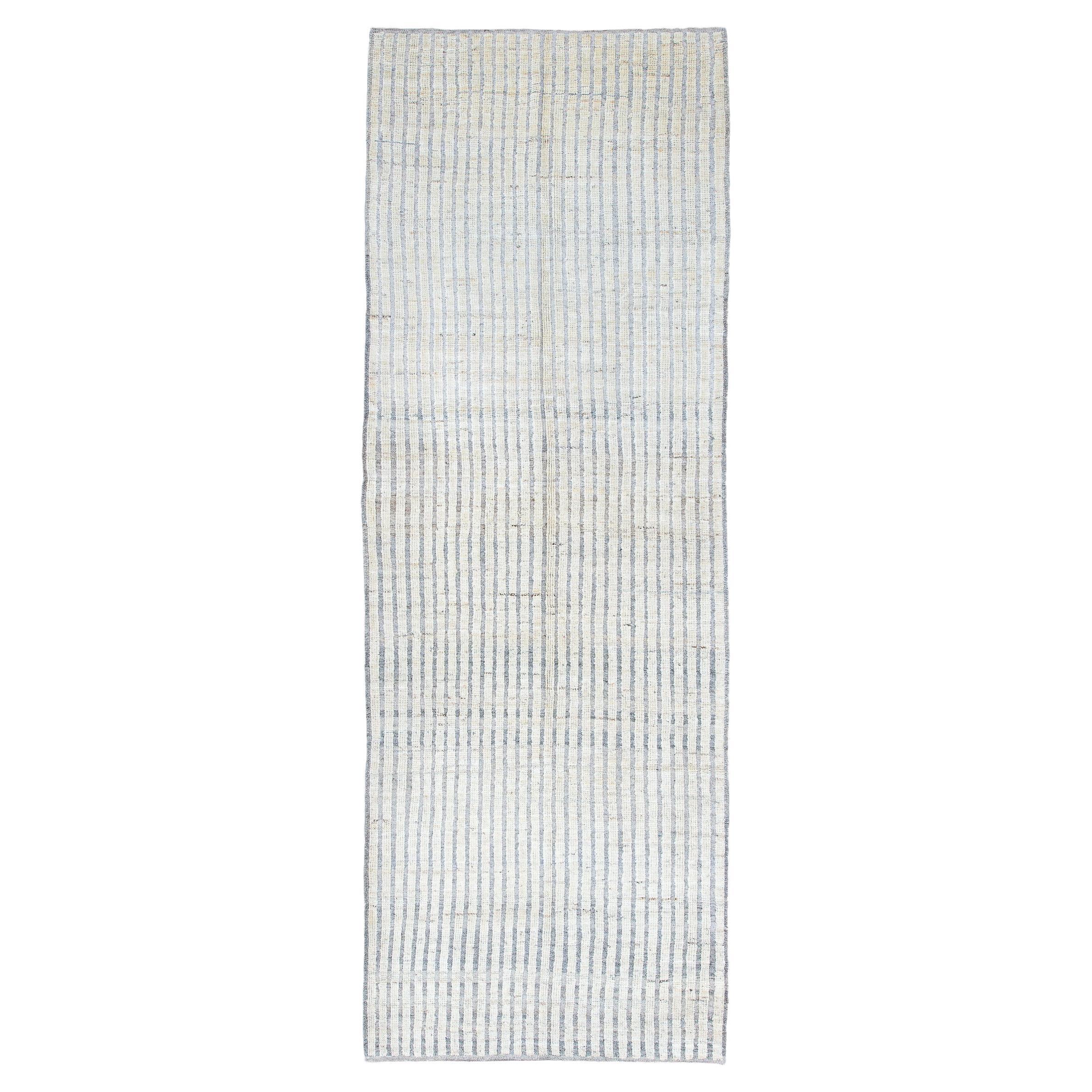 Long Tulu with Blue and Creamy White Stripes