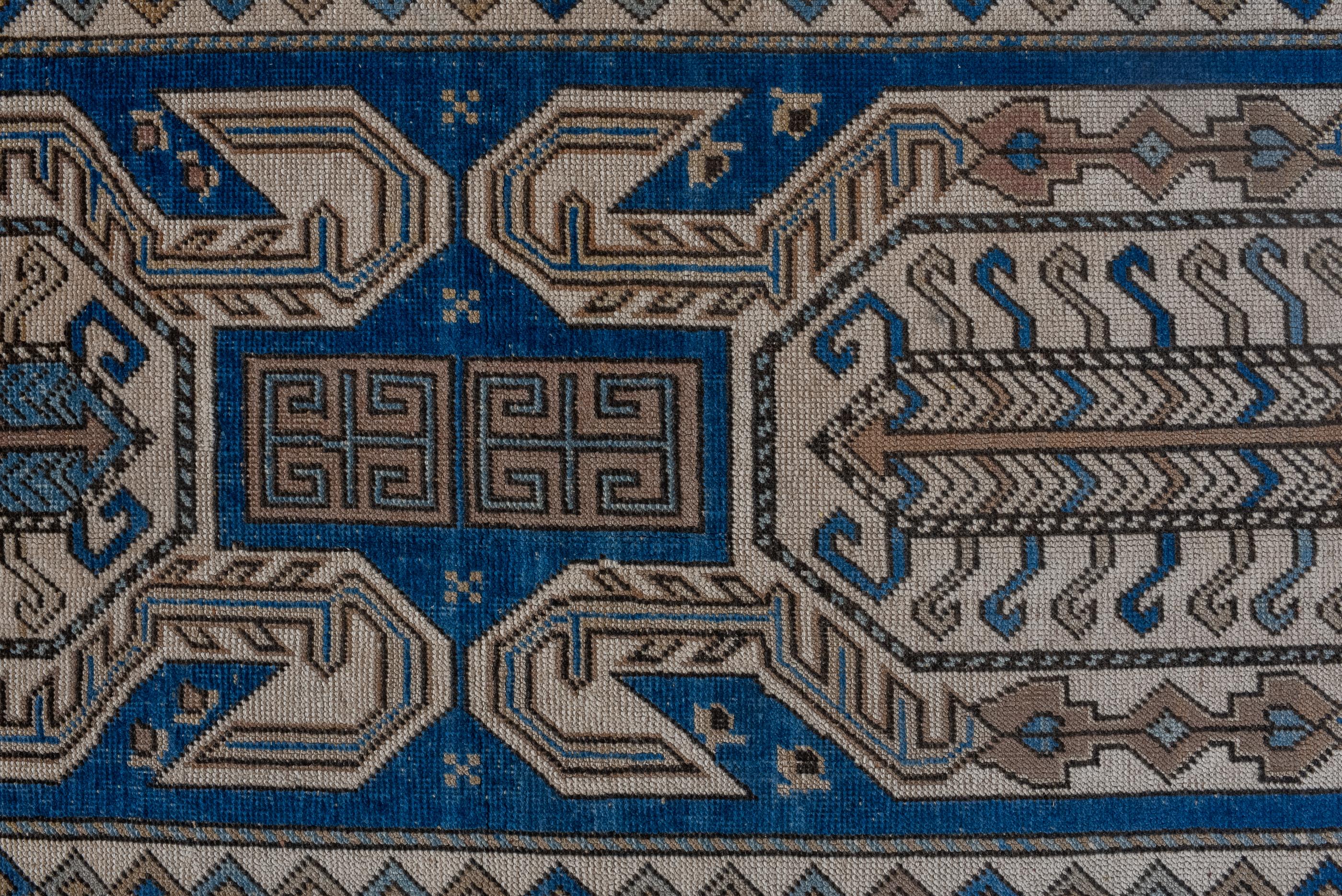 Long Turkish Runner with Royal Blue Ground In Good Condition For Sale In New York, NY