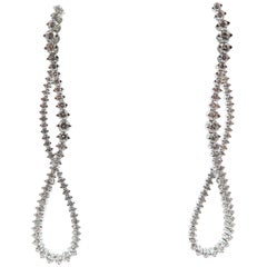 Long Twisted Diamond Earrings