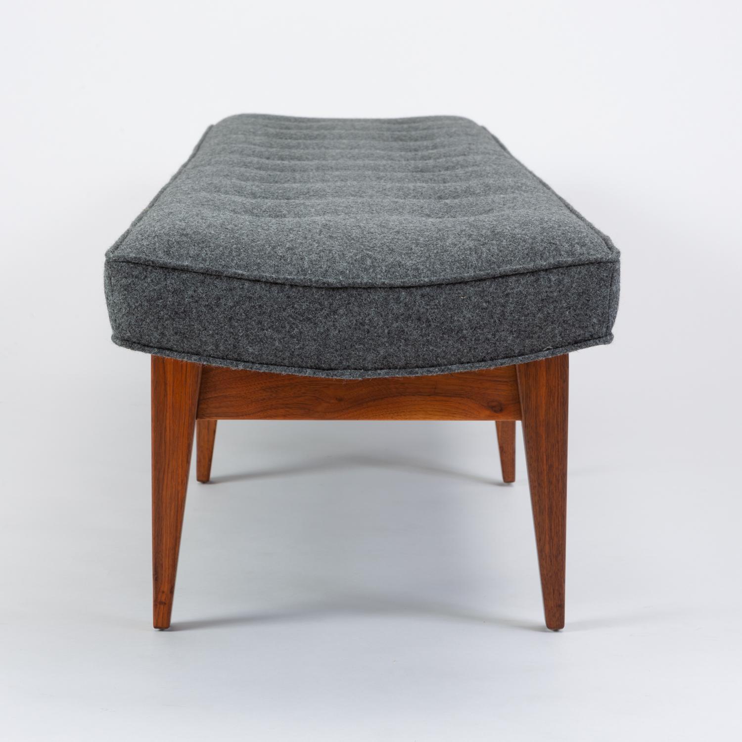 Wool Long Upholstered Bench by Jens Risom