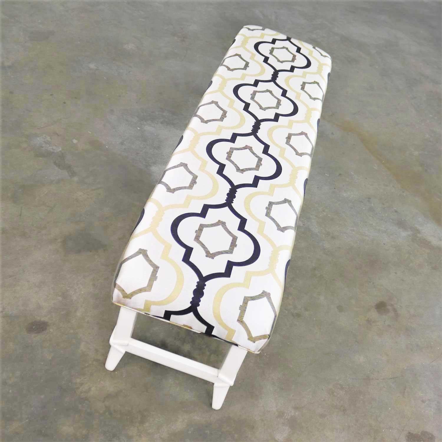 Long Upholstered Bench Newly Restored and Recovered 6