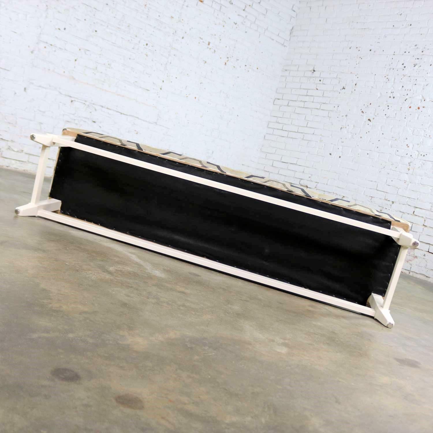 Long Upholstered Bench Newly Restored and Recovered 7