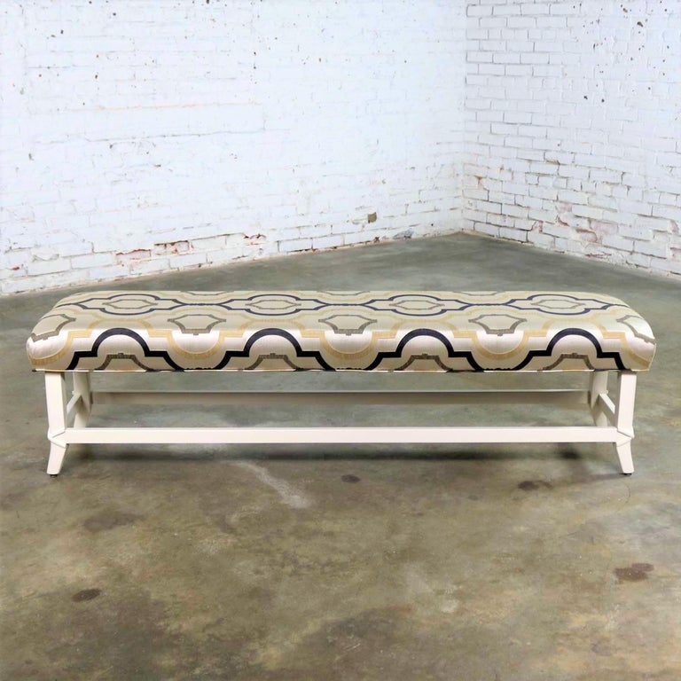 Long Upholstered Bench Newly Restored and Recovered at 1stDibs long
