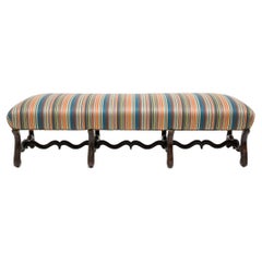 Long Upholstered Os de Mouton Bench, c. 1800