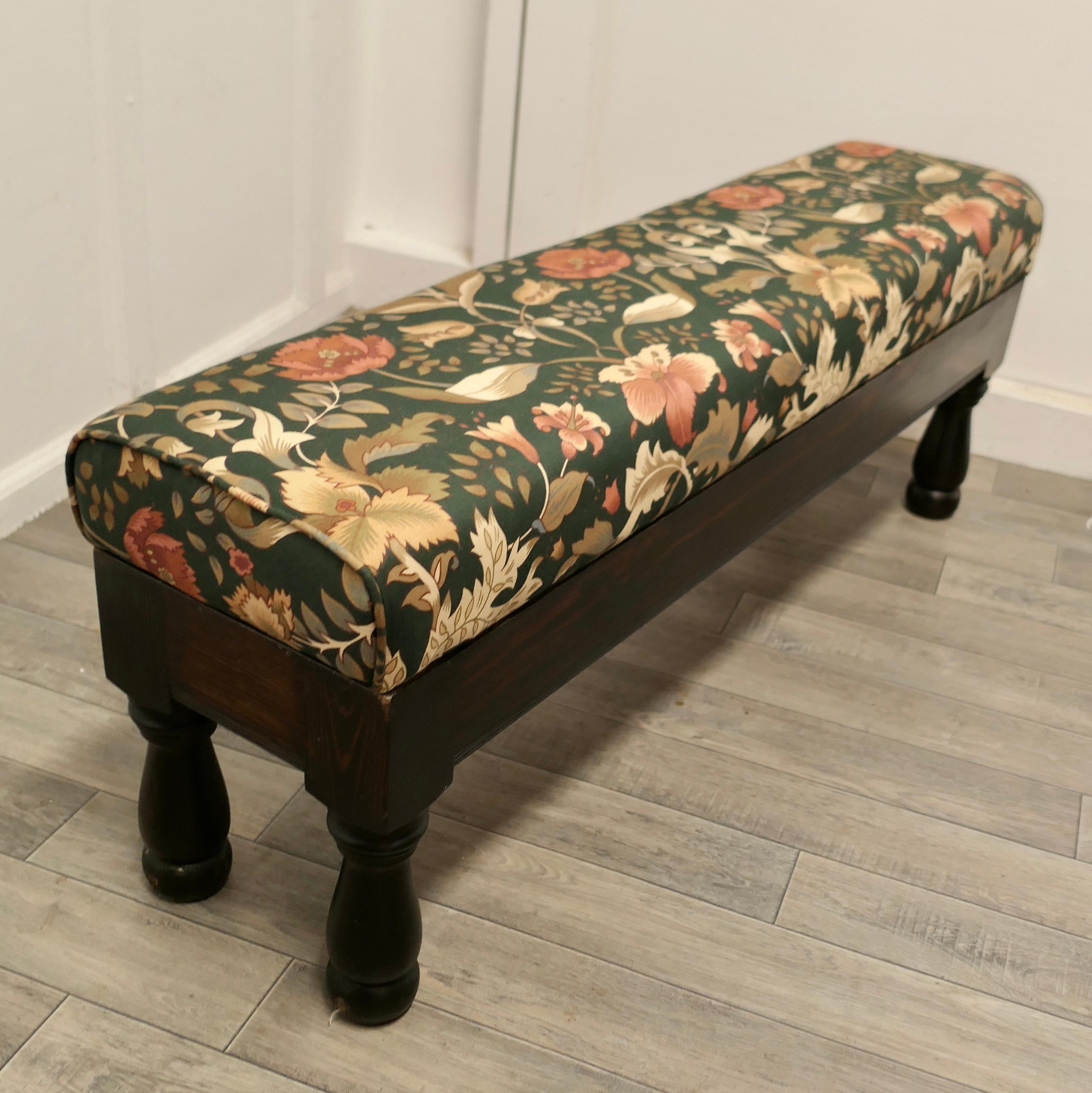 20th Century Long Upholstered Window Seat Stool Very Attractive Piece For Sale
