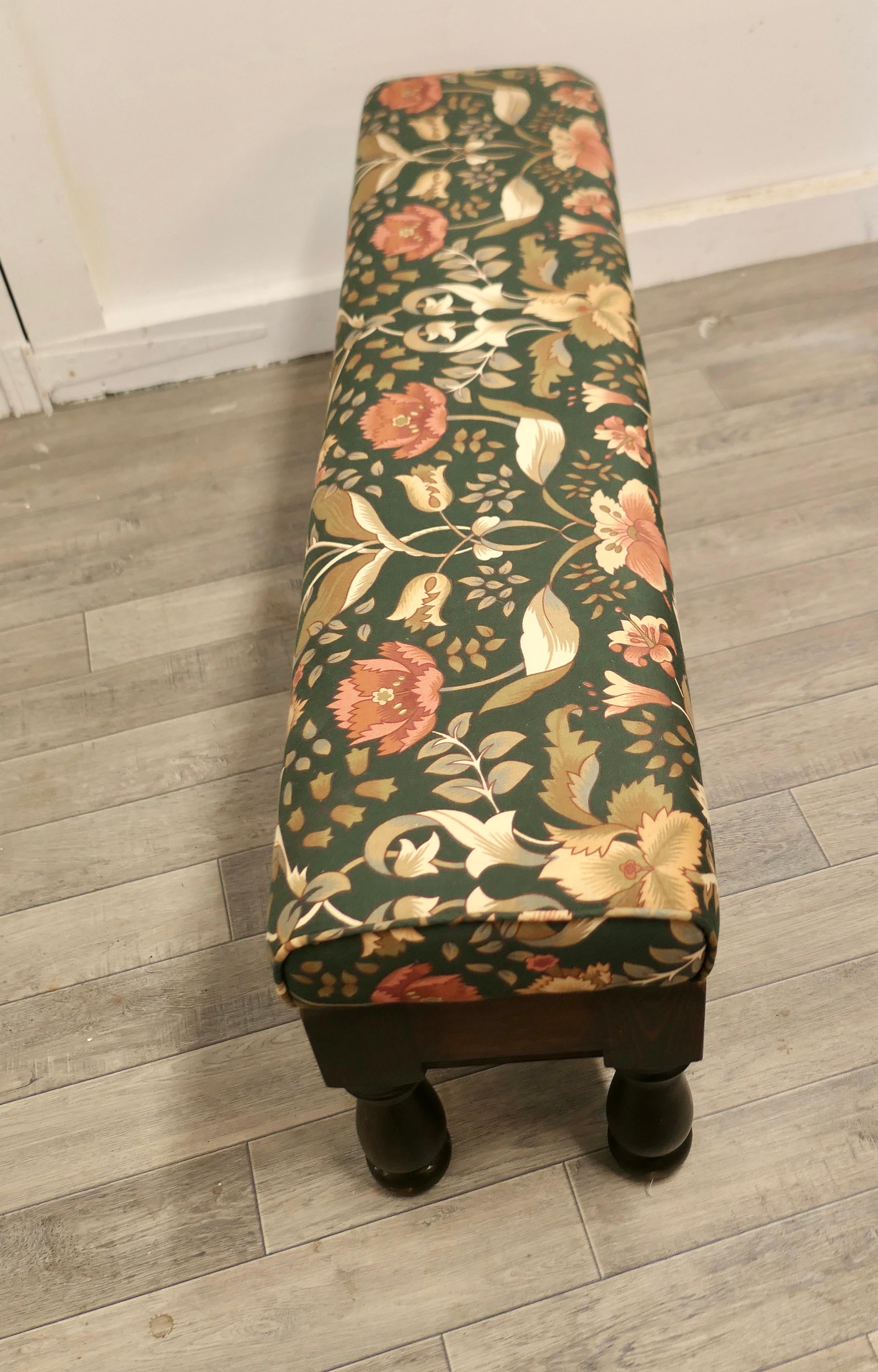 Pine Long Upholstered Window Seat Stool Very Attractive Piece For Sale