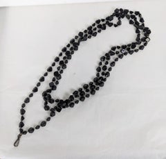 Long Victorian French Jet Chain, Lorgnette or Muff