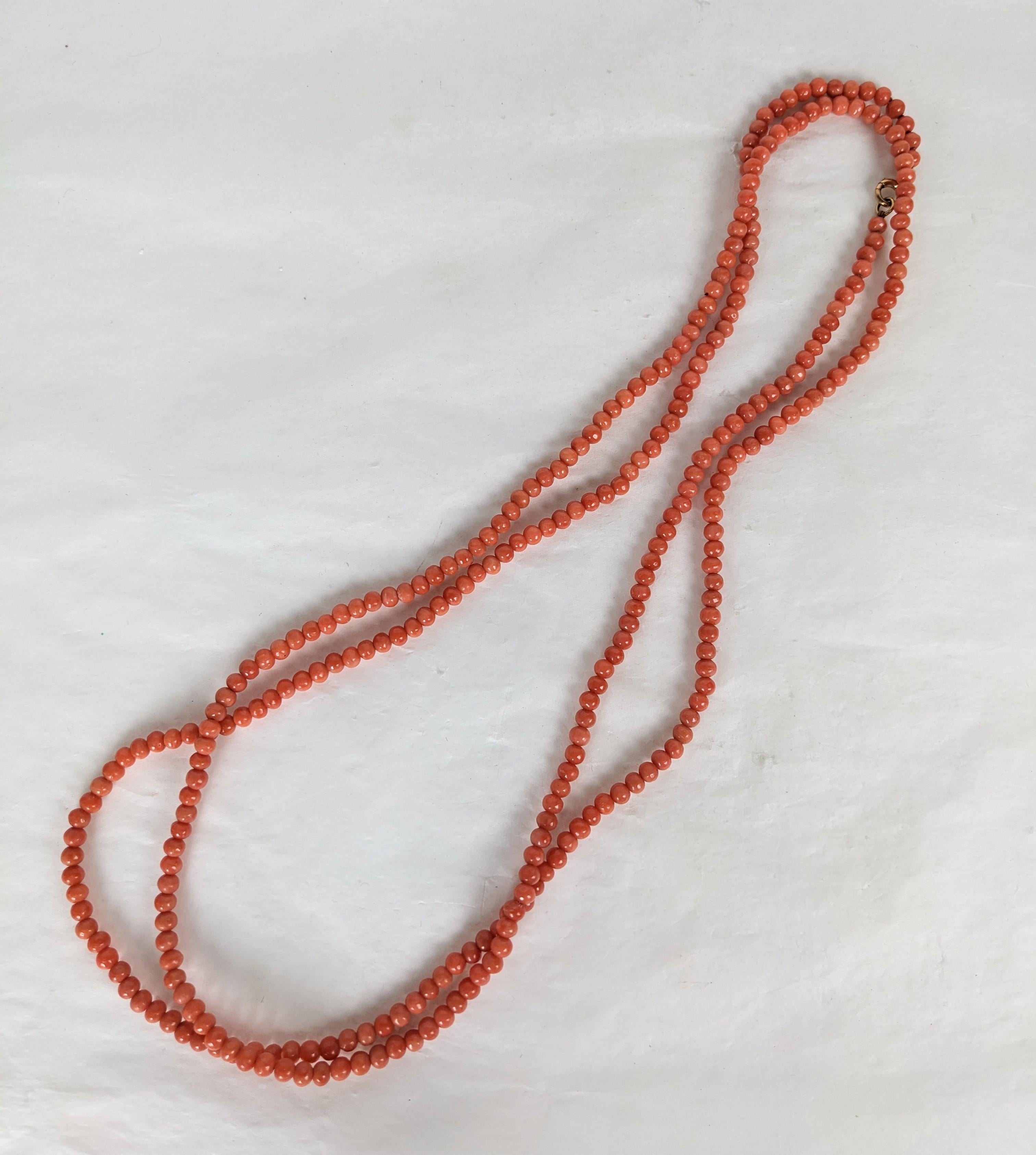 Long Victorian Genuine Coral Beads For Sale 1