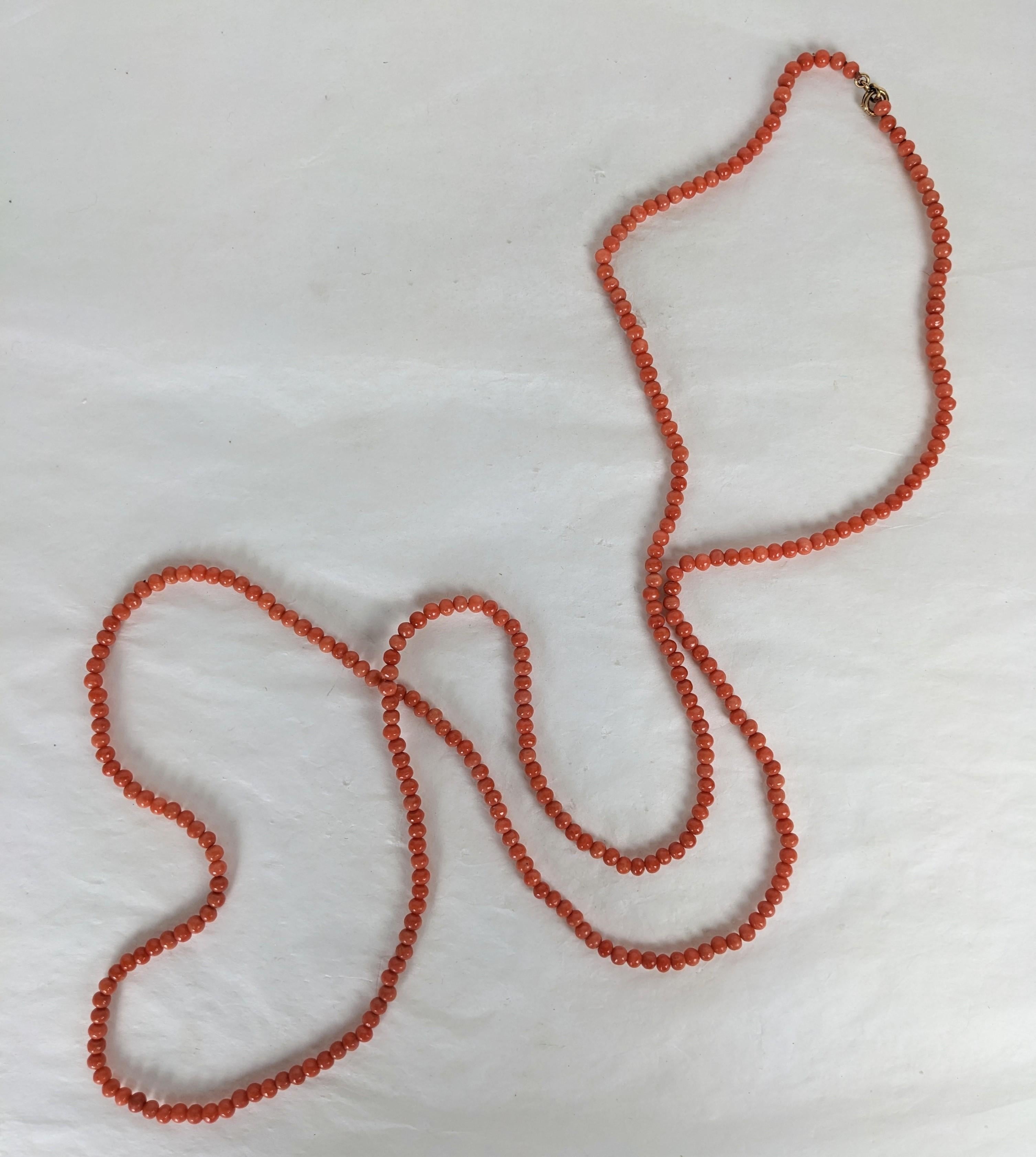 Long Victorian Genuine Coral Beads For Sale 2