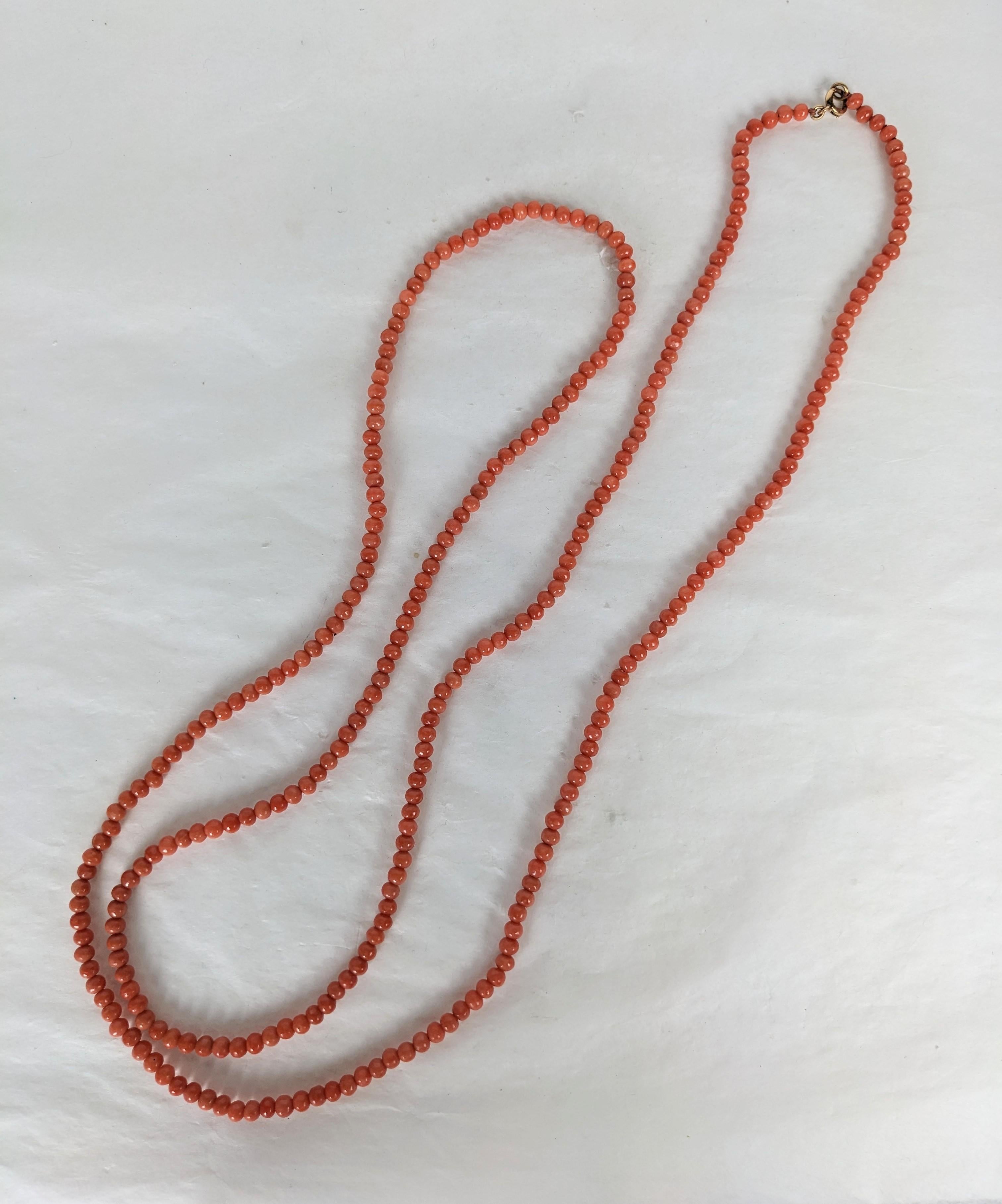 Long Victorian Genuine Coral Beads For Sale 3