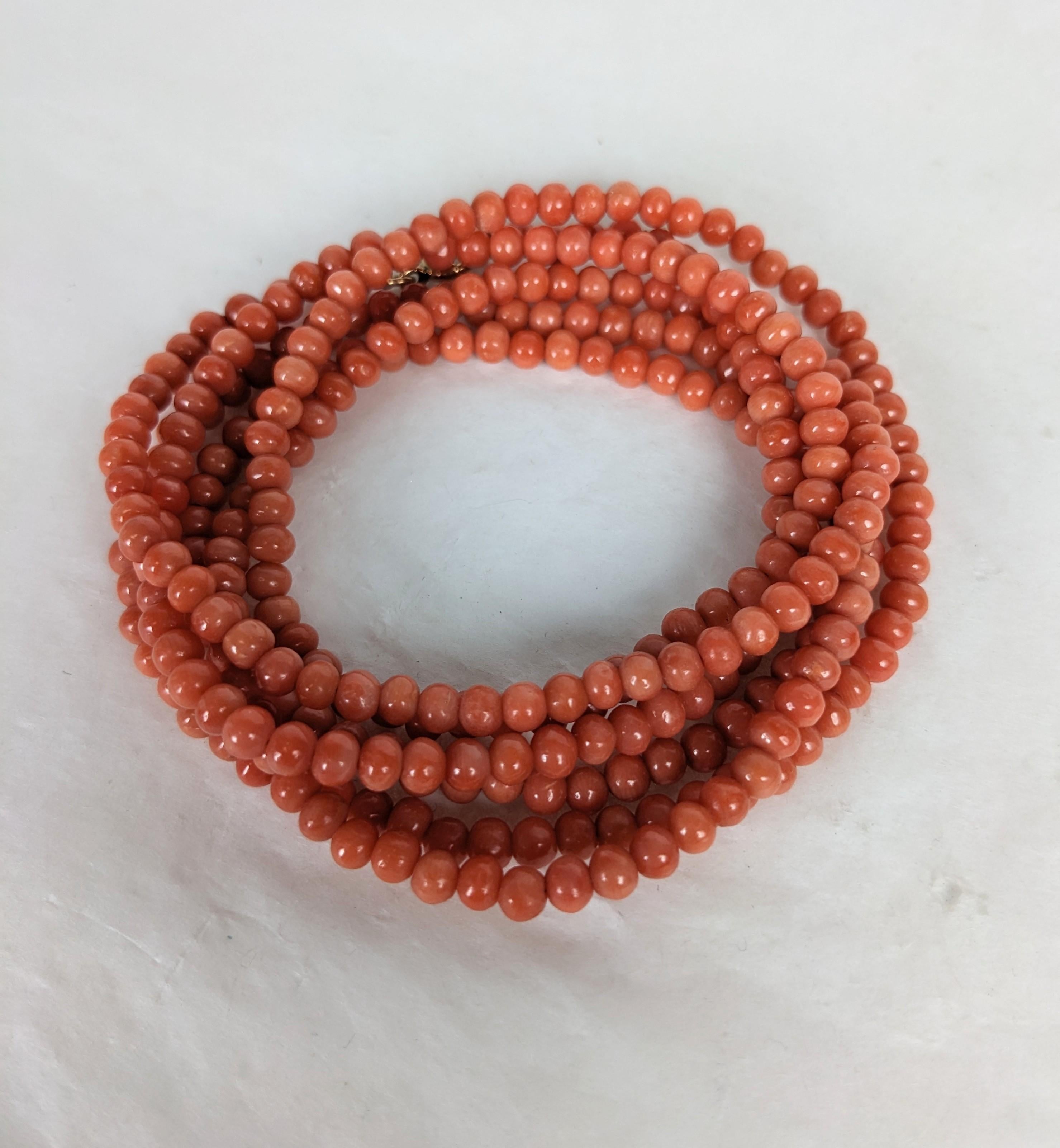 Long Victorian Genuine Coral Beads For Sale 4