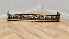 Long Victorian Pierced Iron and Brass Fender   This is a top quality Victorian B