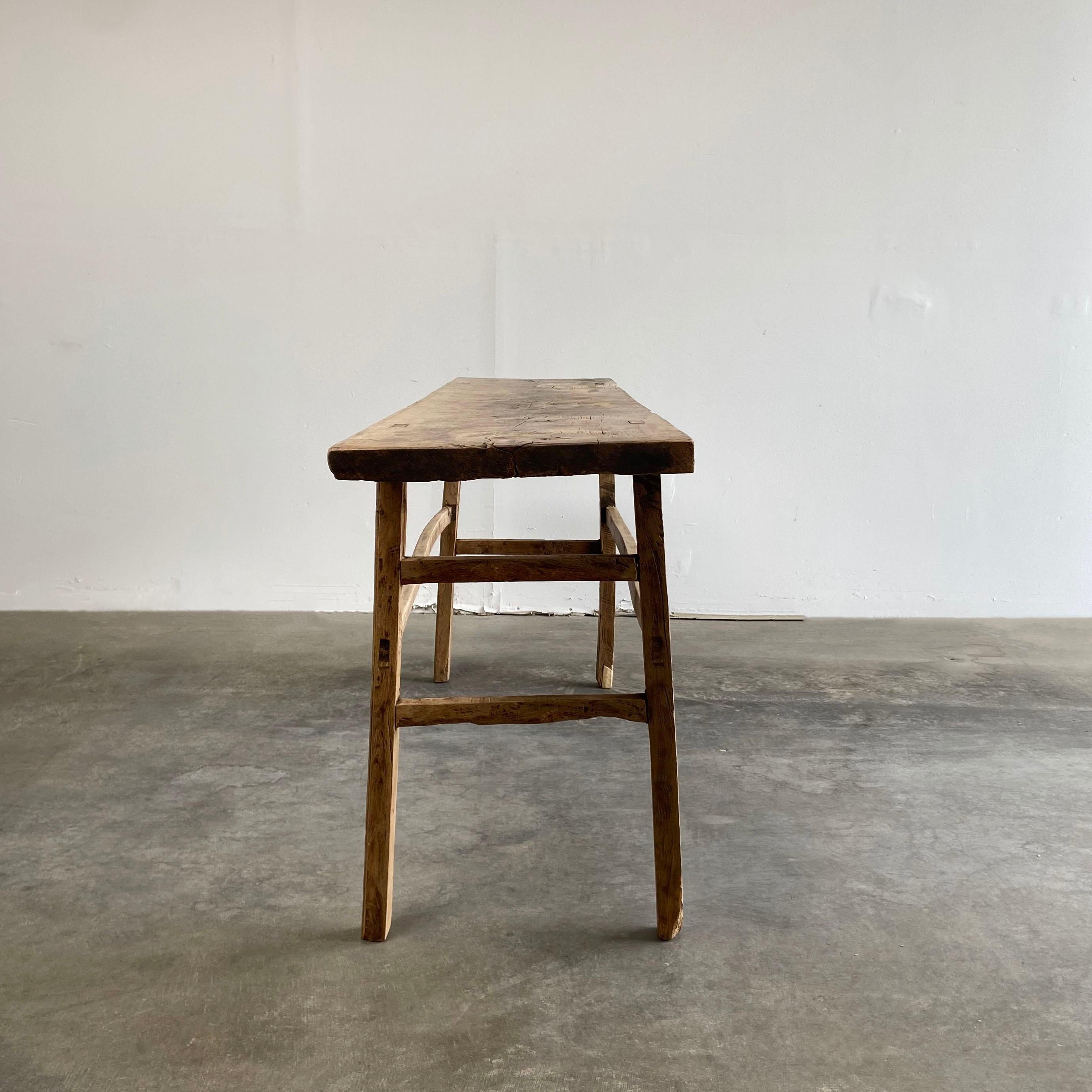 Long vintage antique elm wood console table
Made from vintage reclaimed elm wood. Beautiful antique patina, with weathering and age, these are solid and sturdy ready for daily use, use as a entry table, sofa table or console in a dining room. Great