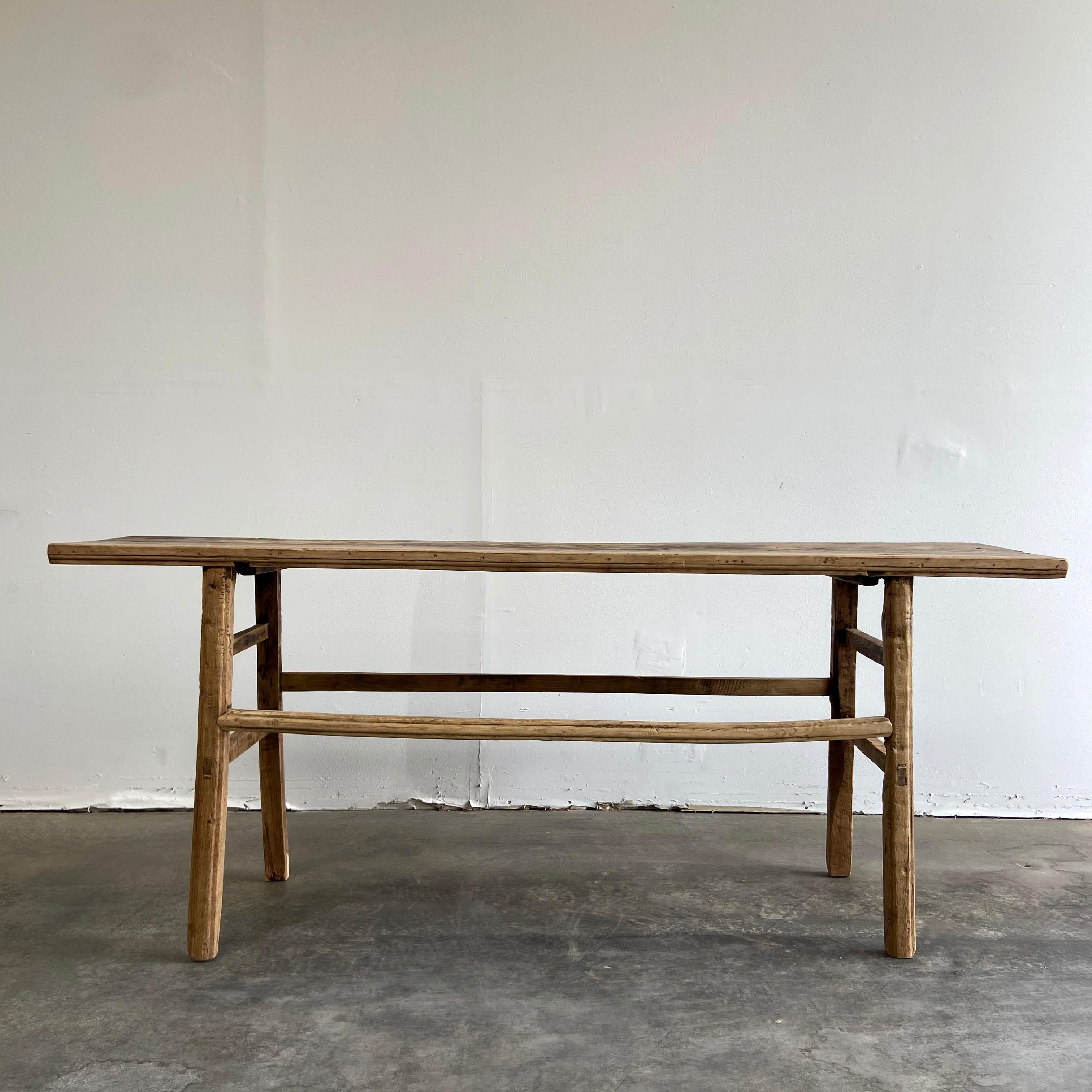 vintage elm console table